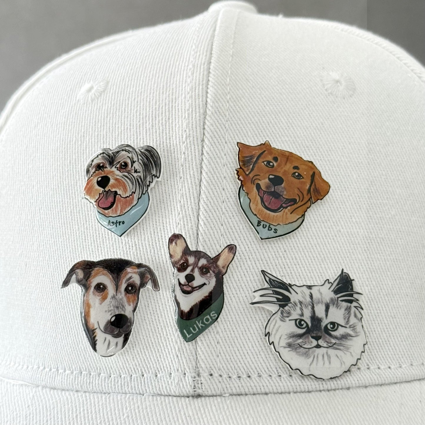 Custom Pet Portrait Pin: Hand made custom illustration Animal Brooch, Wearable Art