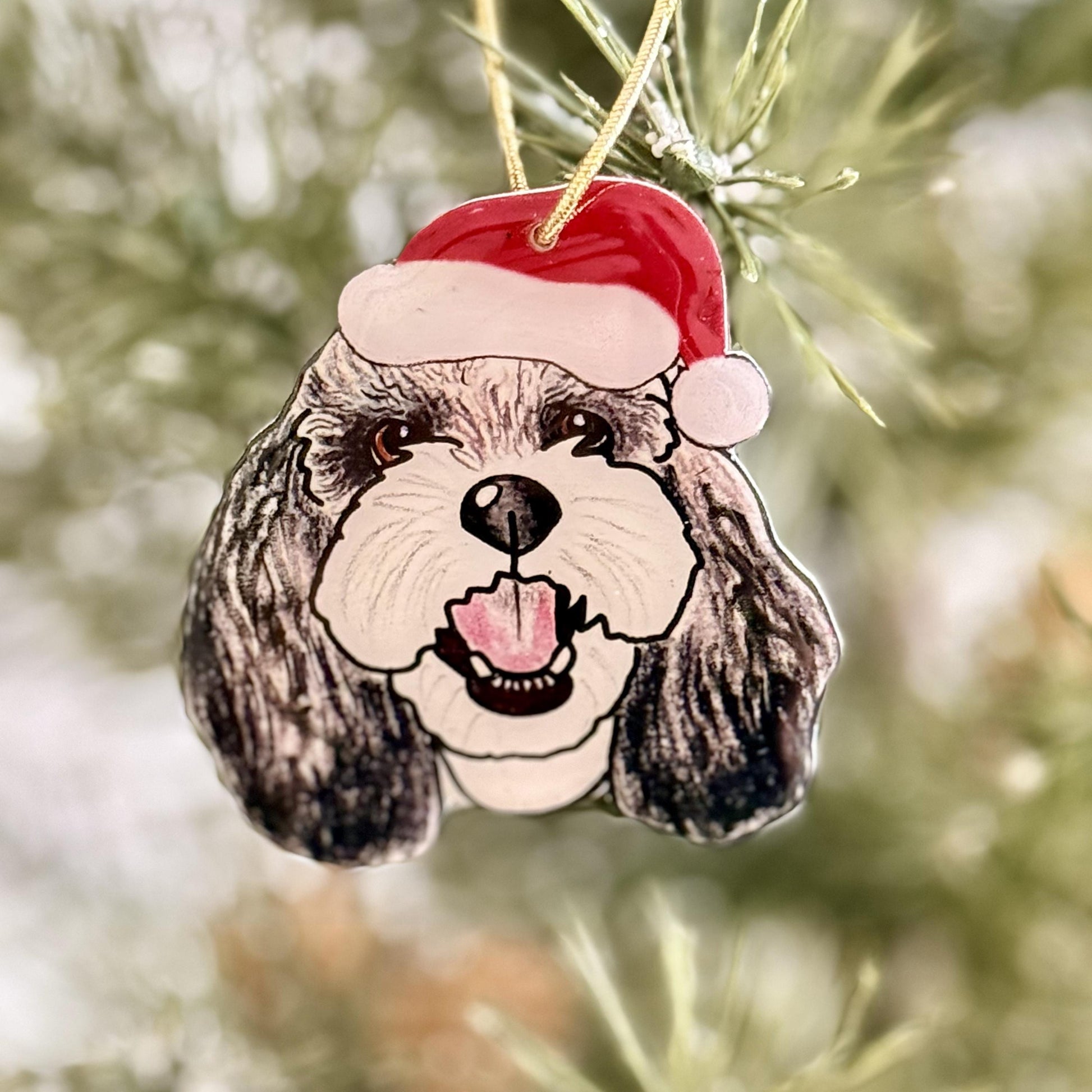 Custom Pet Ornament Christmas Tree Hanging Memorial Personalized Gift Holiday Portrait Cat Decoration Handmade Keepsake Hand Drawn