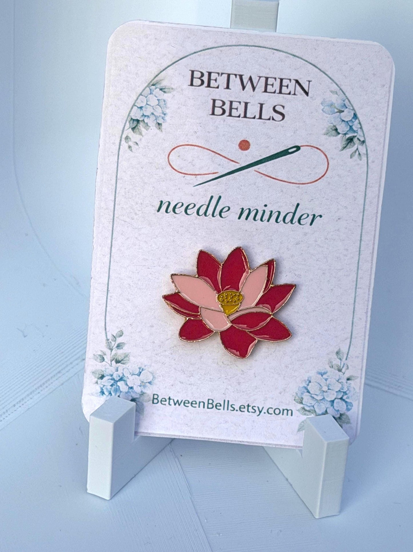 Lotus Flower Needle Minder for Needlepoint, Cross Stitch, Embroidery and Sewing