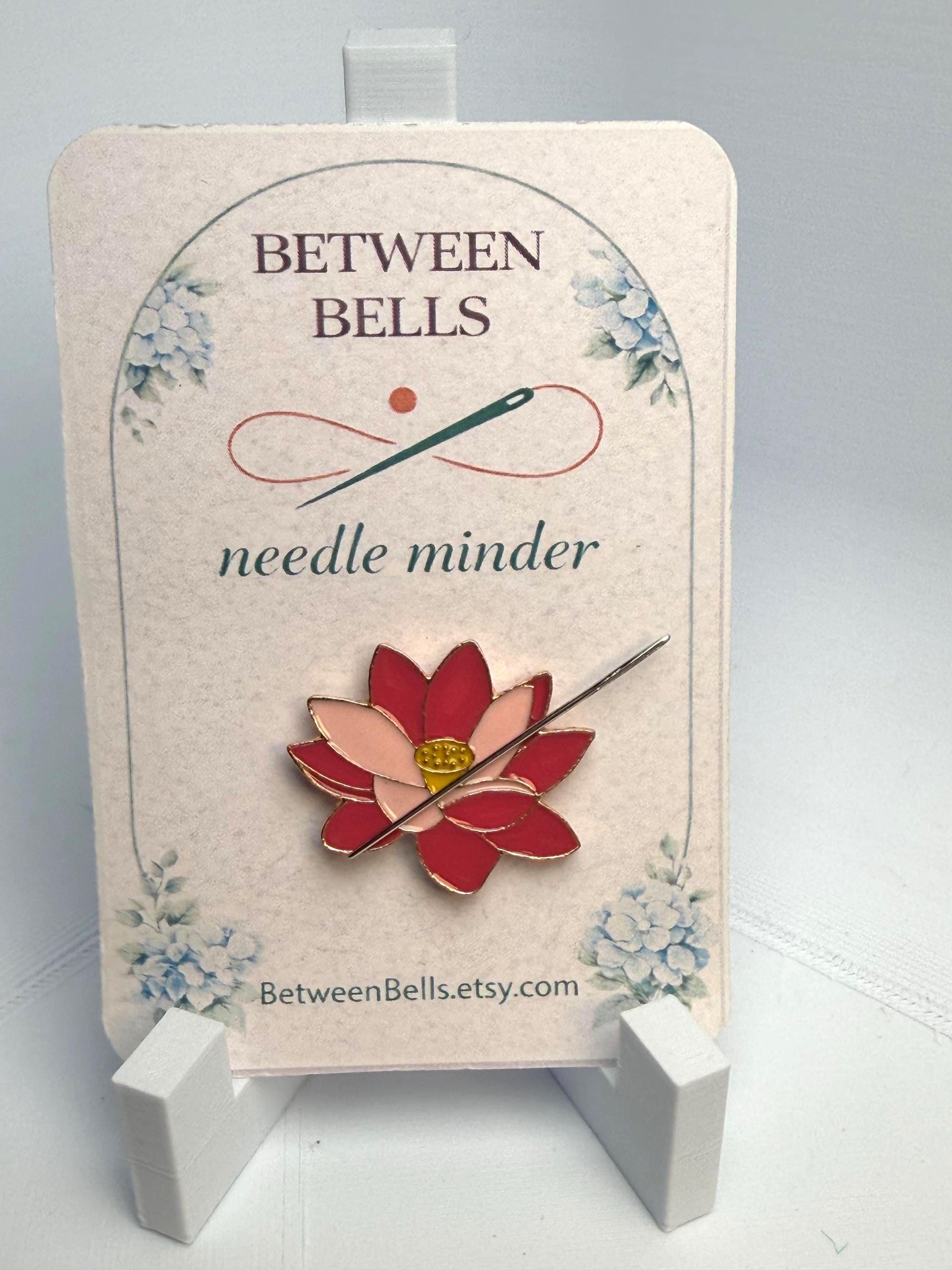 Lotus Flower Needle Minder for Needlepoint, Cross Stitch, Embroidery and Sewing