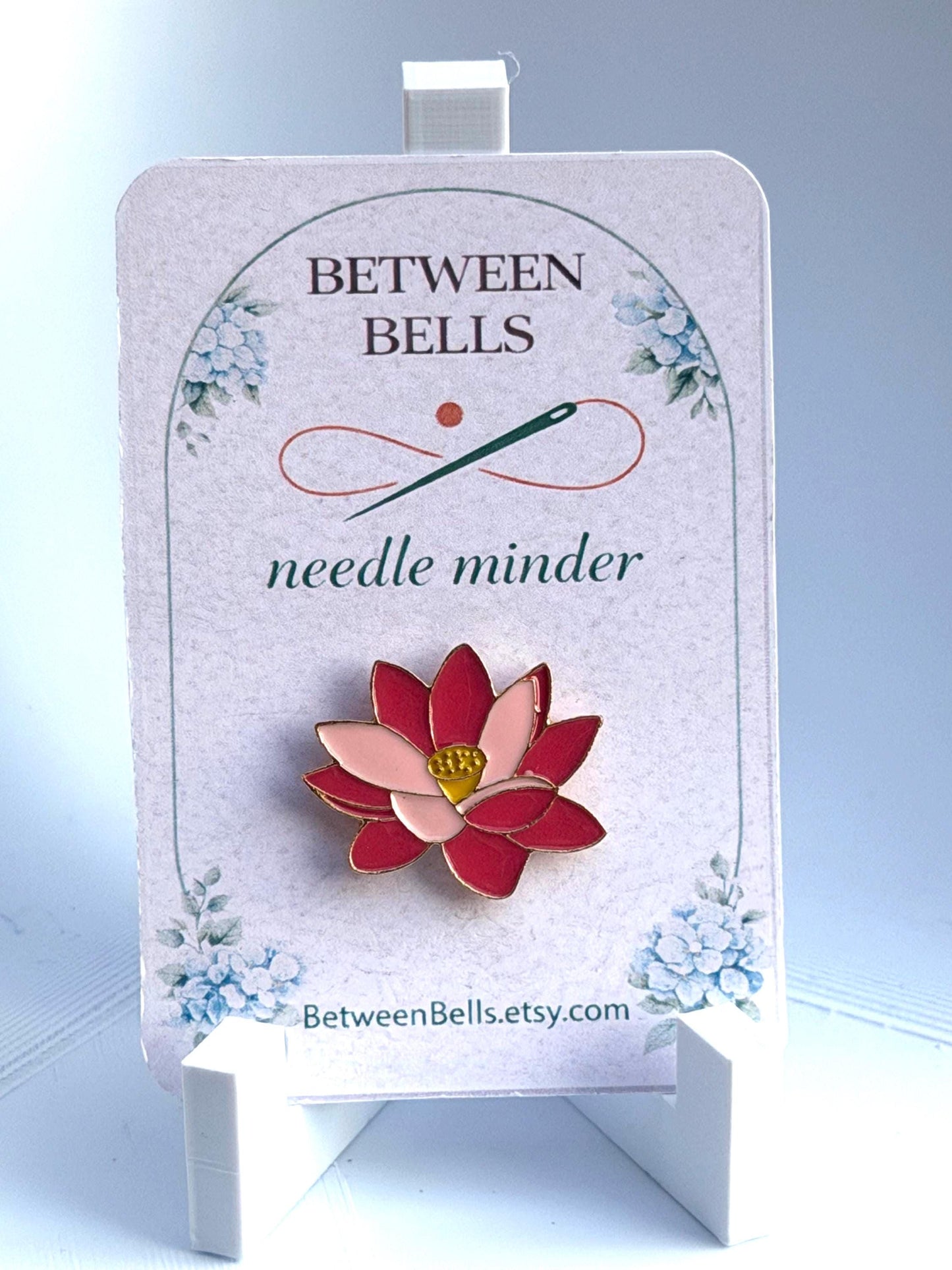 Lotus Flower Needle Minder for Needlepoint, Cross Stitch, Embroidery and Sewing