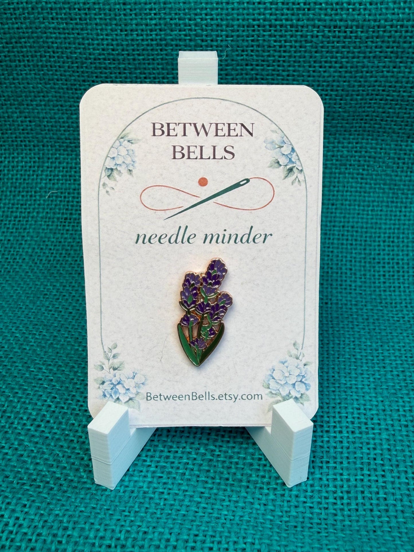 Lavender Sprig Needle Minder for Needlepoint, Cross Stitch, Embroidery and Sewing