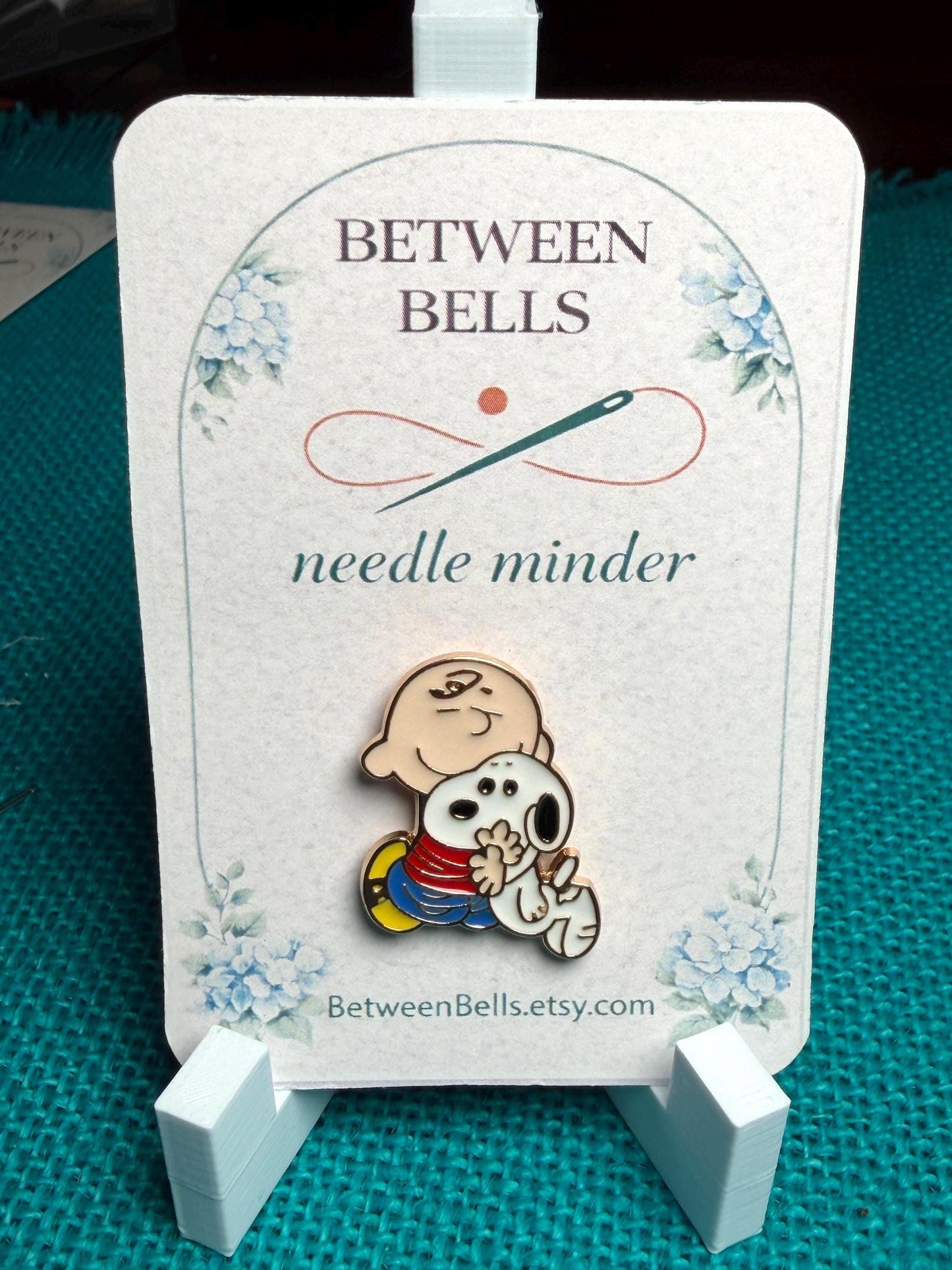 Little Boy and Dog Needle Minder for Needlepoint, Cross Stitch, Embroidery and Sewing