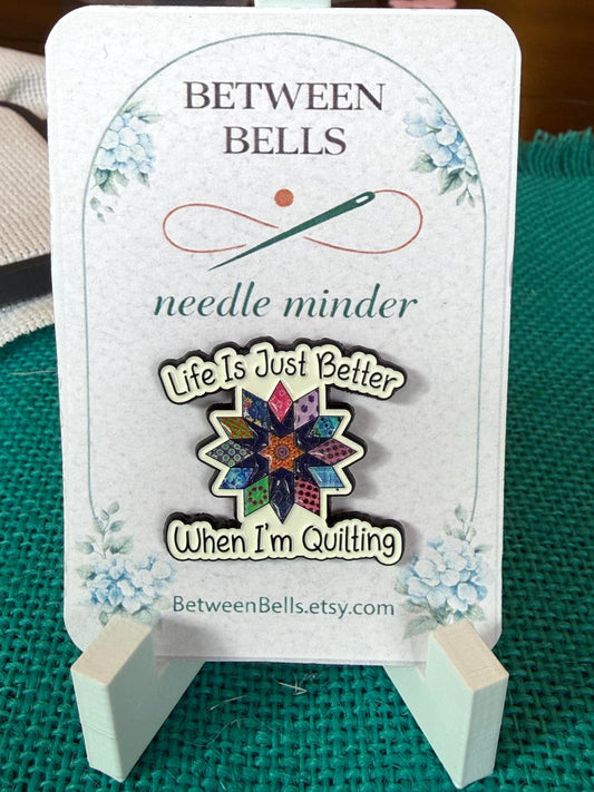 Life is Better Quilting Needle Minder for Needlepoint, Cross Stitch, and Embroidery