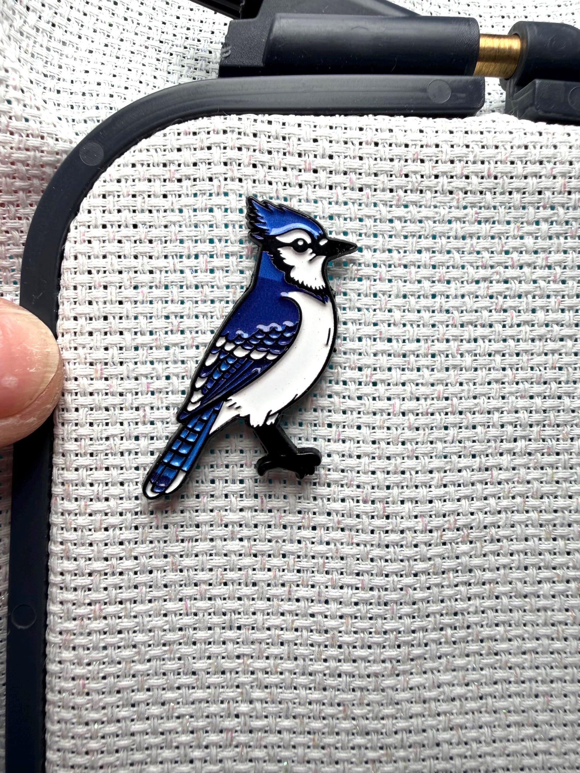 Blue Jay Needle Minder for Needlepoint, Cross Stitch, Embroidery and Sewing