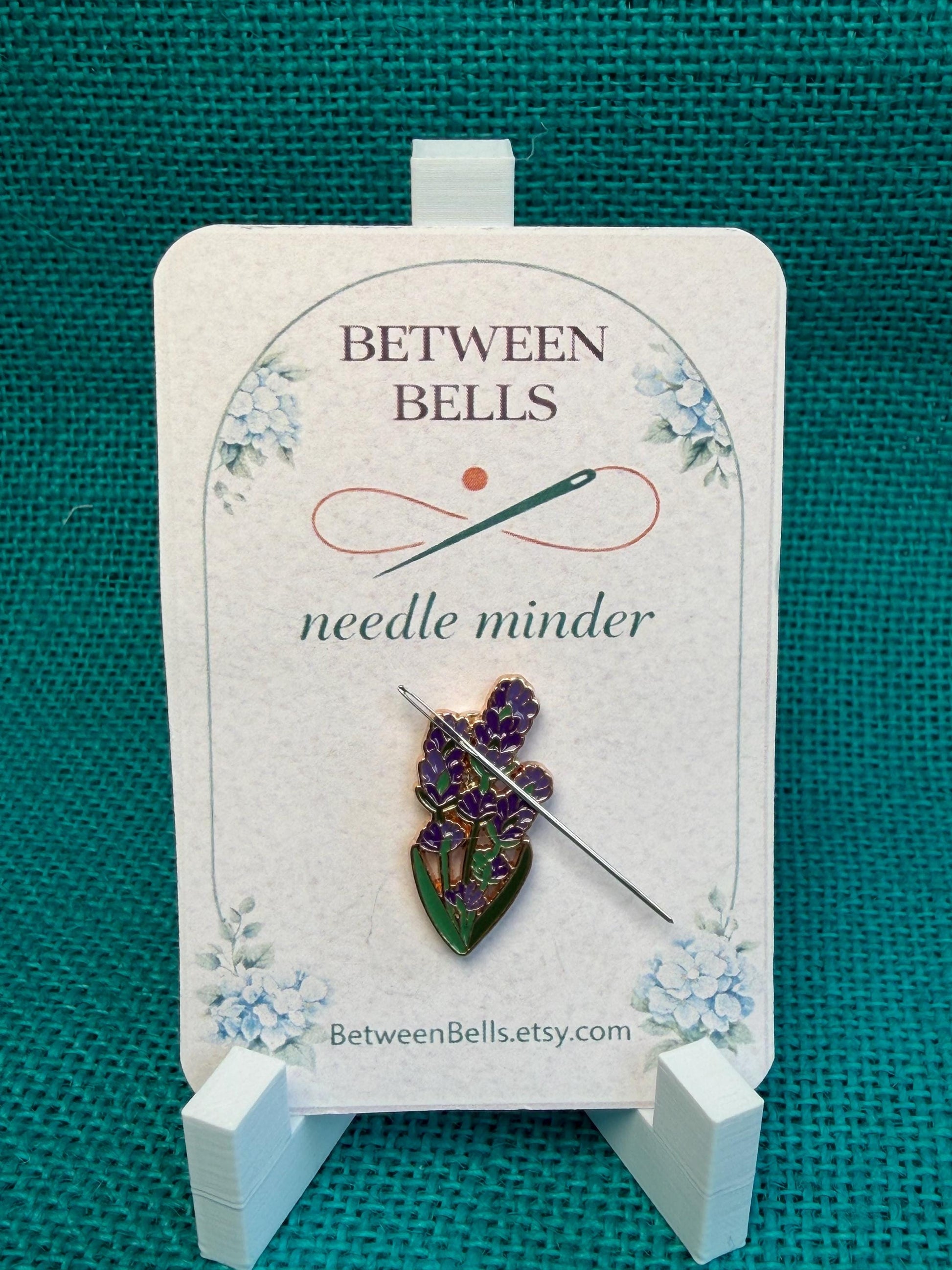 Lavender Sprig Needle Minder for Needlepoint, Cross Stitch, Embroidery and Sewing