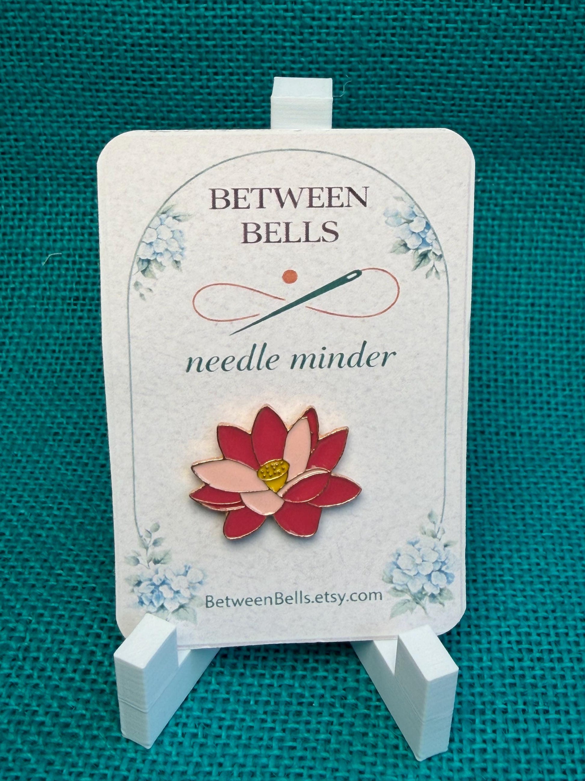 Lotus Flower Needle Minder for Needlepoint, Cross Stitch, Embroidery and Sewing