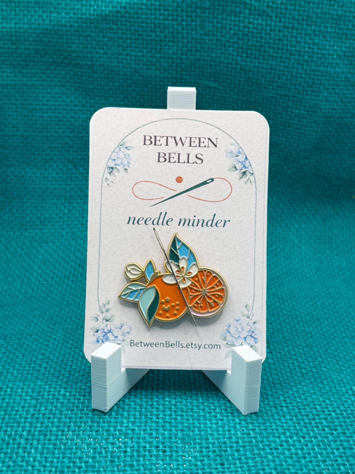 Orange Blossom Needle Minder for Needlepoint, Cross Stitch, Embroidery and Sewing