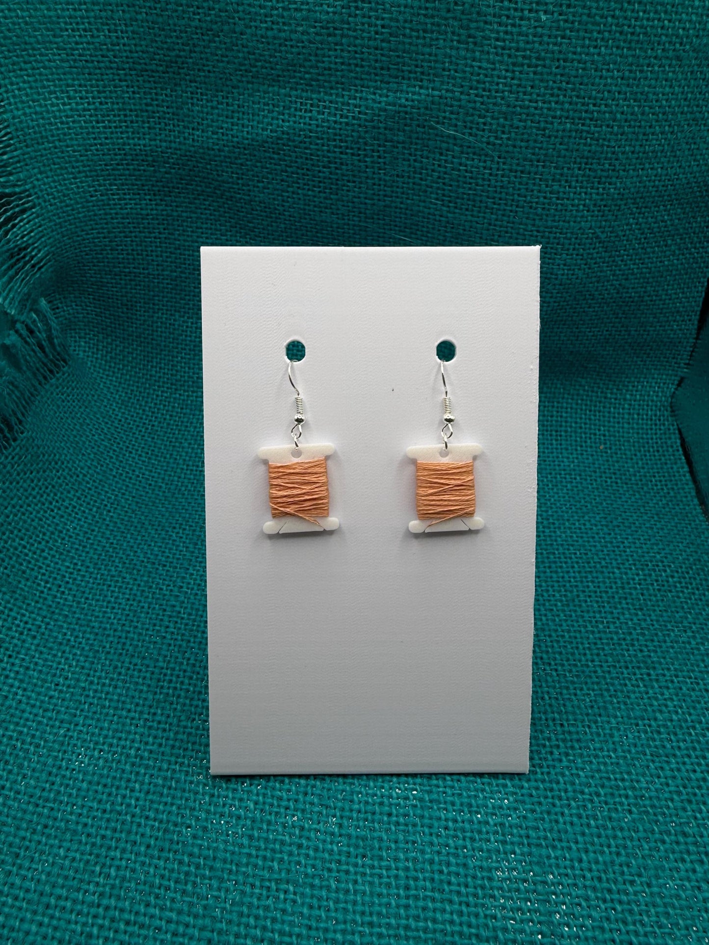 Thread Bobbin Earrings | Embroidery Floss Jewelry | Stitcher Gift | Custom Color Option