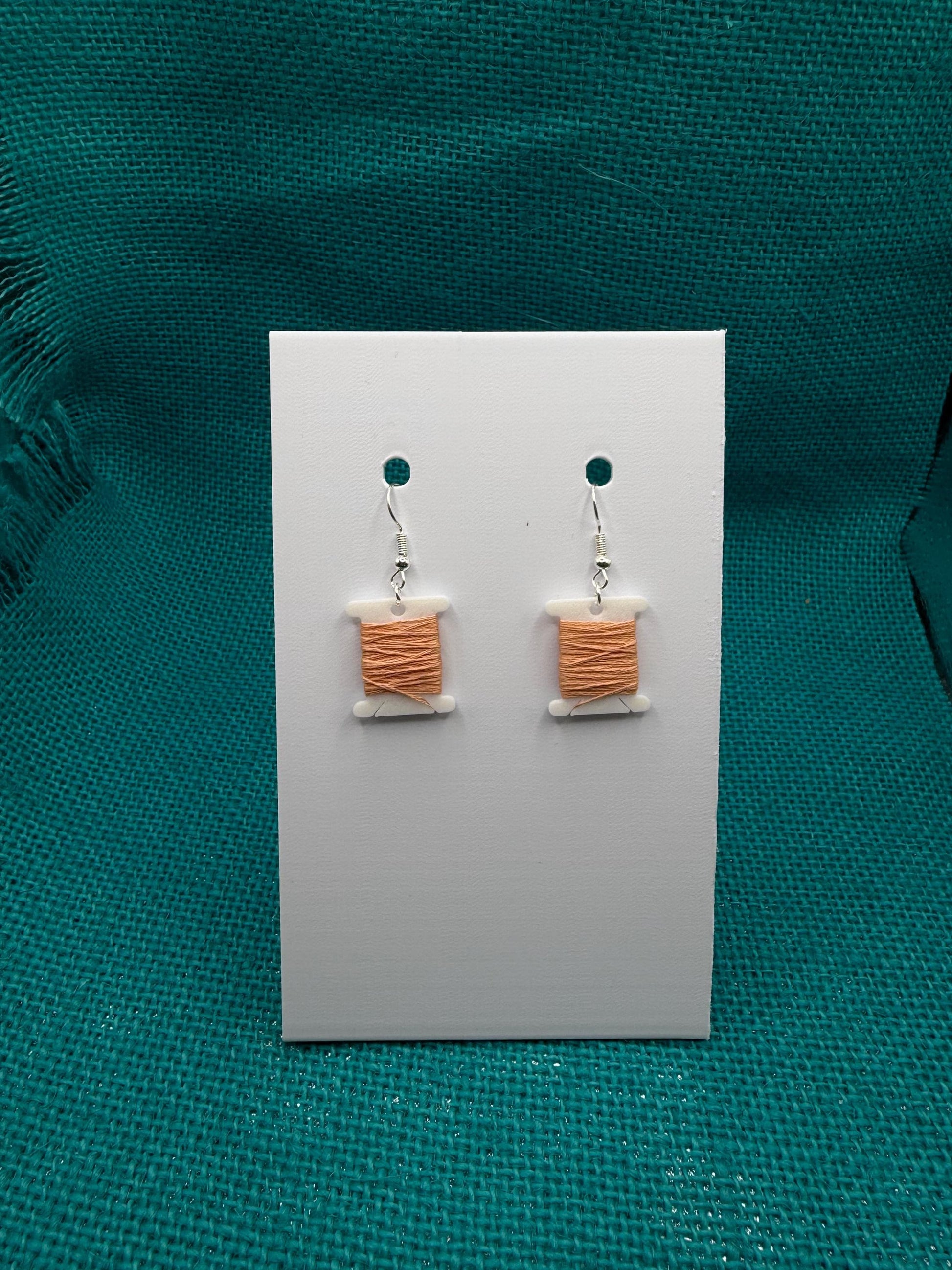 Thread Bobbin Earrings | Embroidery Floss Jewelry | Stitcher Gift | Custom Color Option