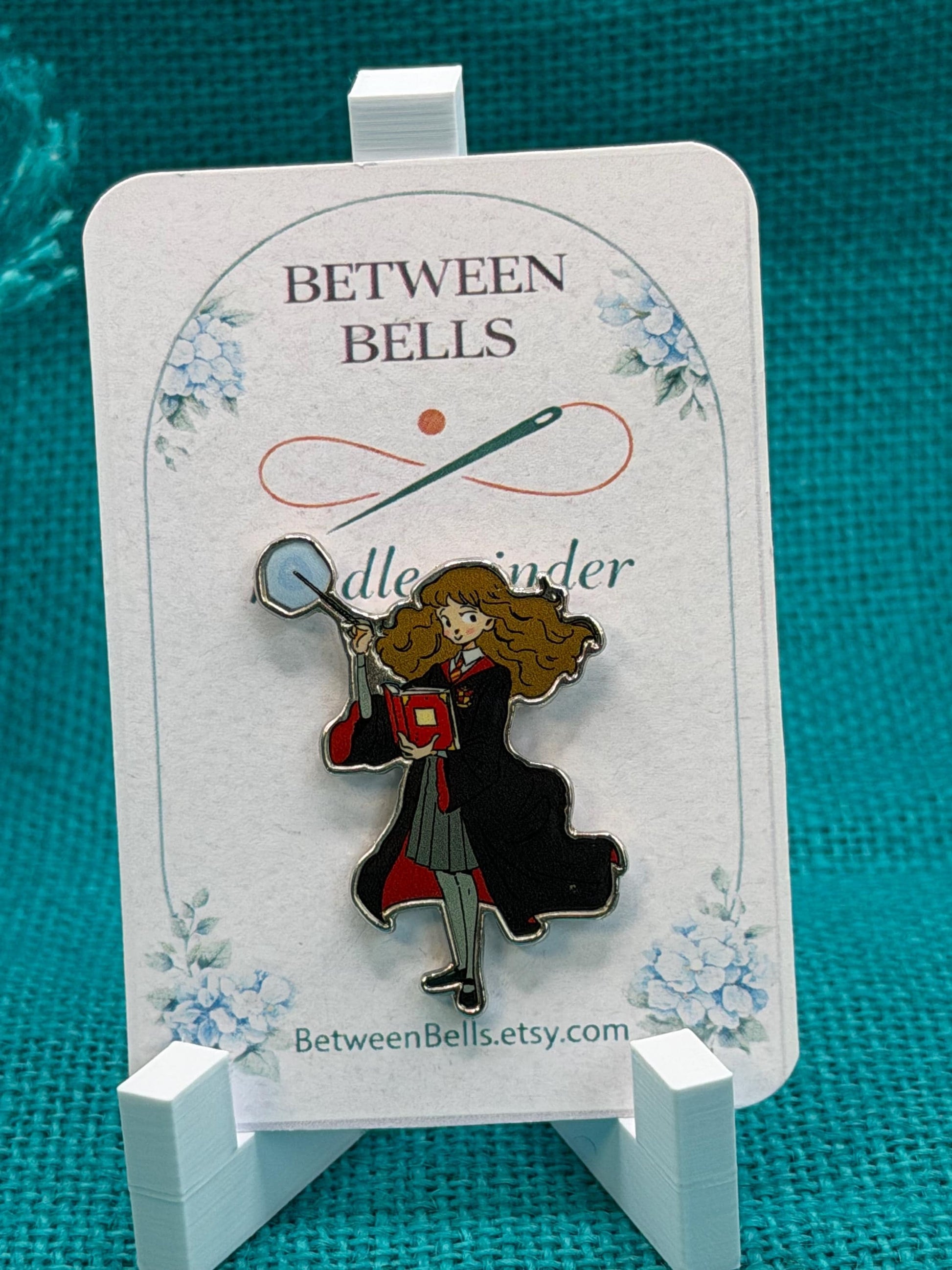 Magic School Girl Needle Minder for Needlepoint, Cross Stitch, Embroidery and Sewing