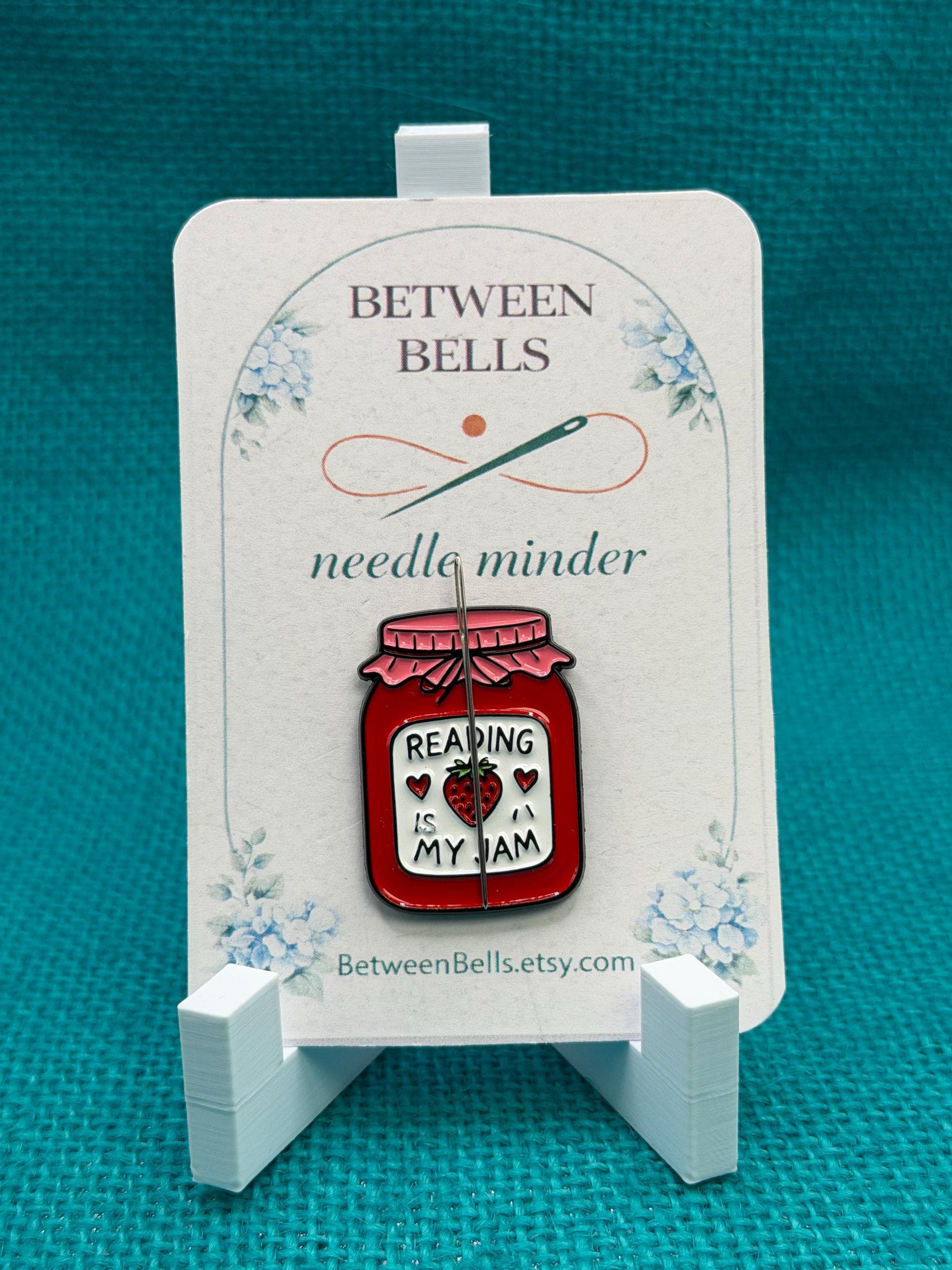 Reading Is My Jam Needle Minder for Needlepoint, Cross Stitch, Embroidery and Sewing