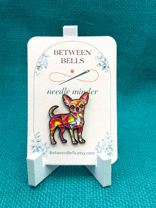 Colorful Chihuahua Needle Minder for Needlepoint, Cross Stitch, Embroidery and Sewing