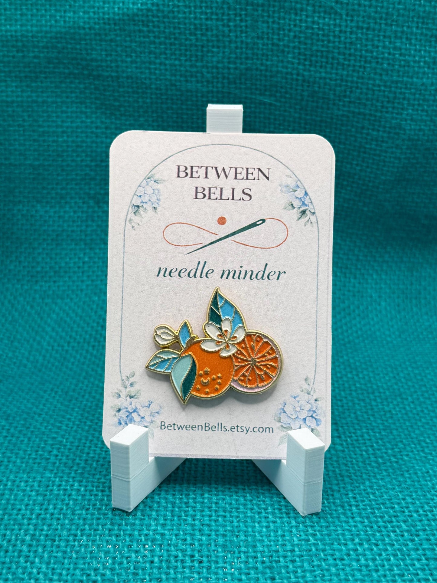 Orange Blossom Needle Minder for Needlepoint, Cross Stitch, Embroidery and Sewing