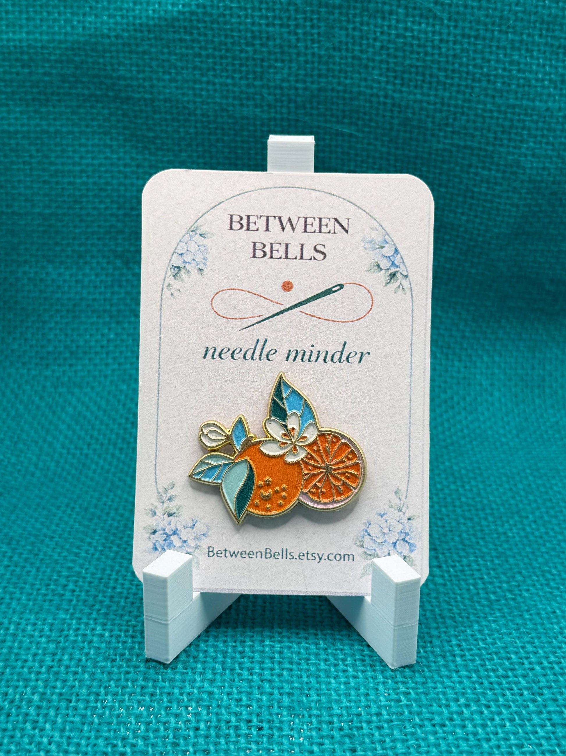 Orange Blossom Needle Minder for Needlepoint, Cross Stitch, Embroidery and Sewing