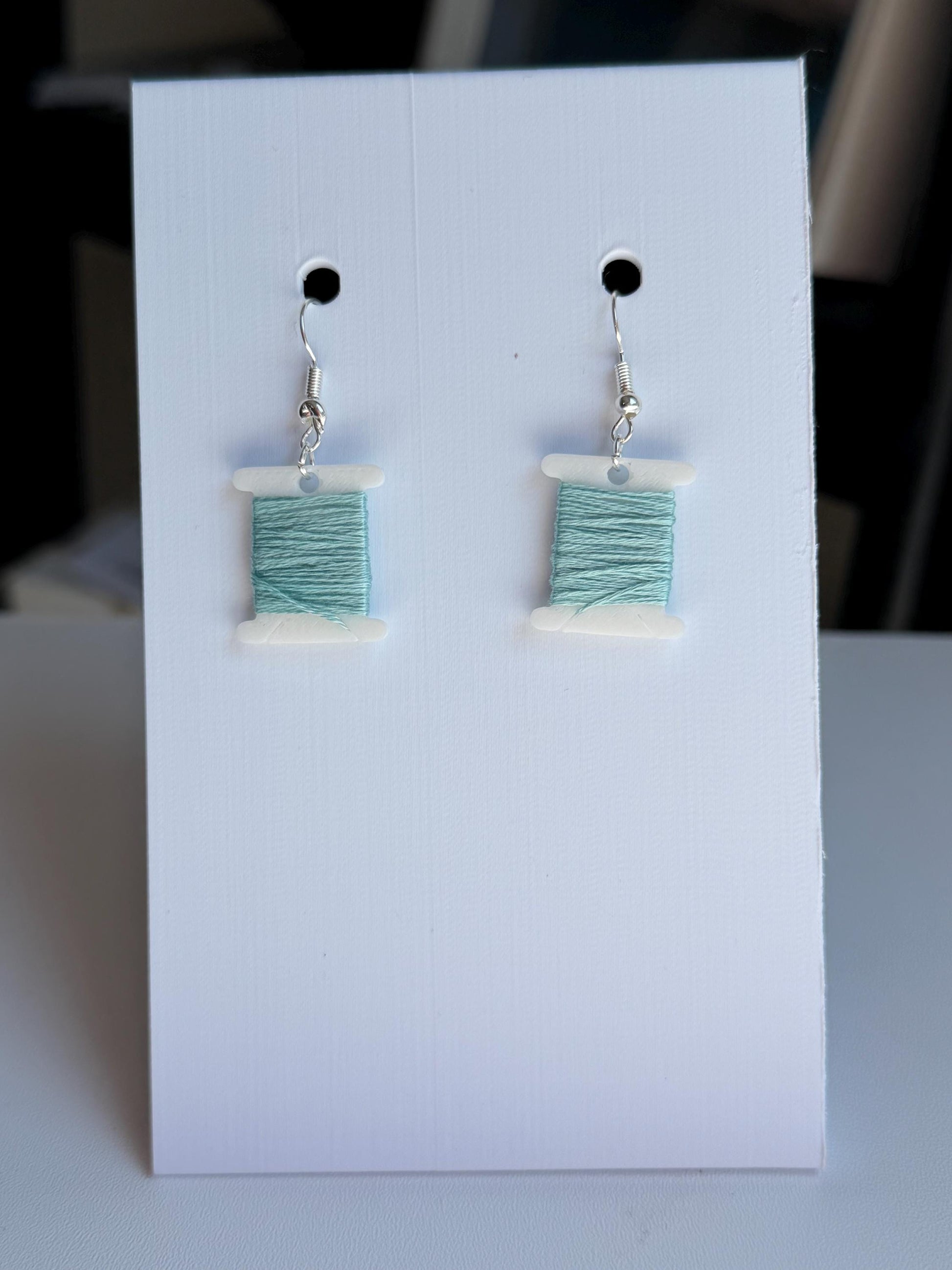 Thread Bobbin Earrings | Embroidery Floss Jewelry | Stitcher Gift | Custom Color Option