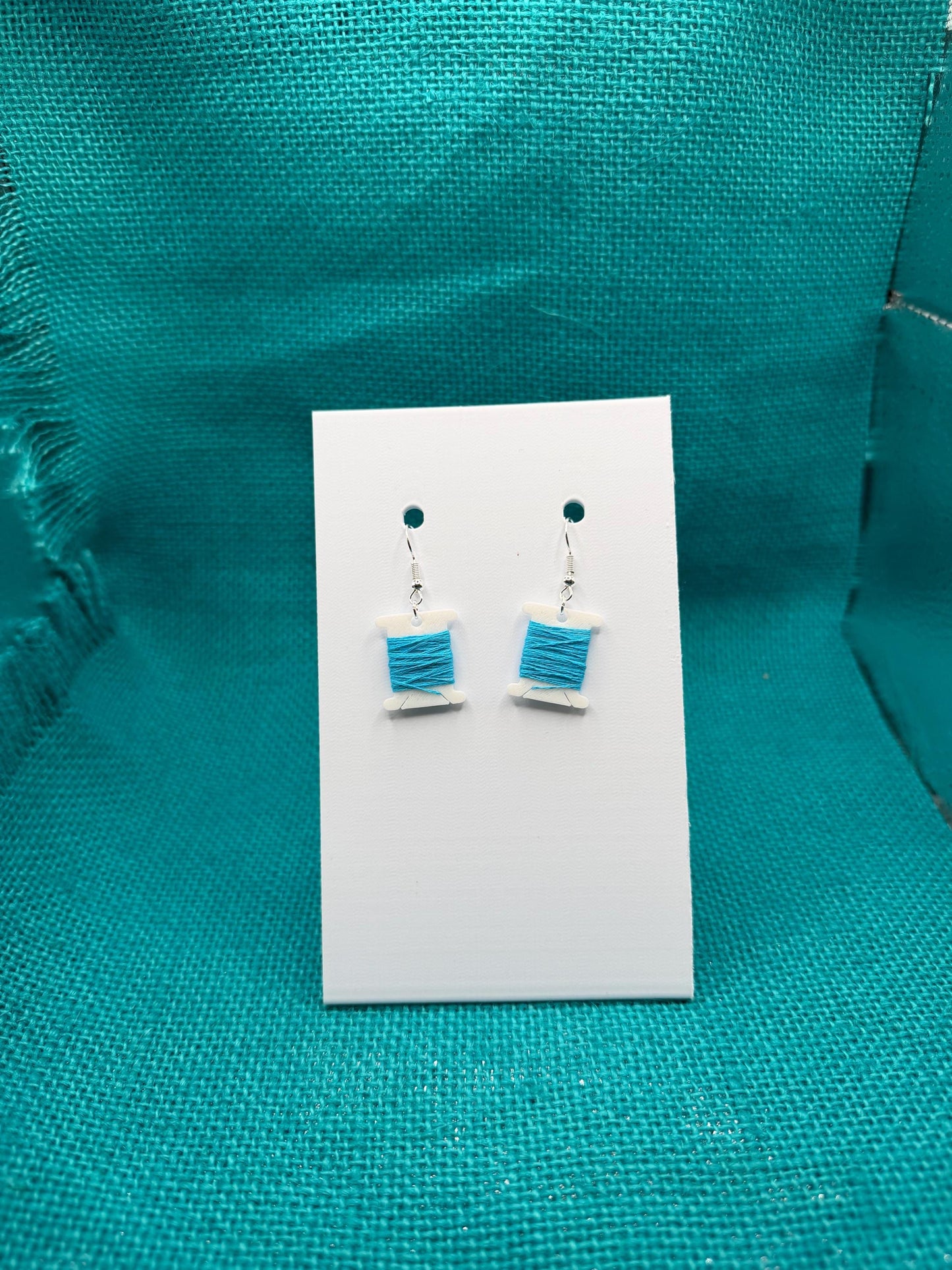 Thread Bobbin Earrings | Embroidery Floss Jewelry | Stitcher Gift | Custom Color Option