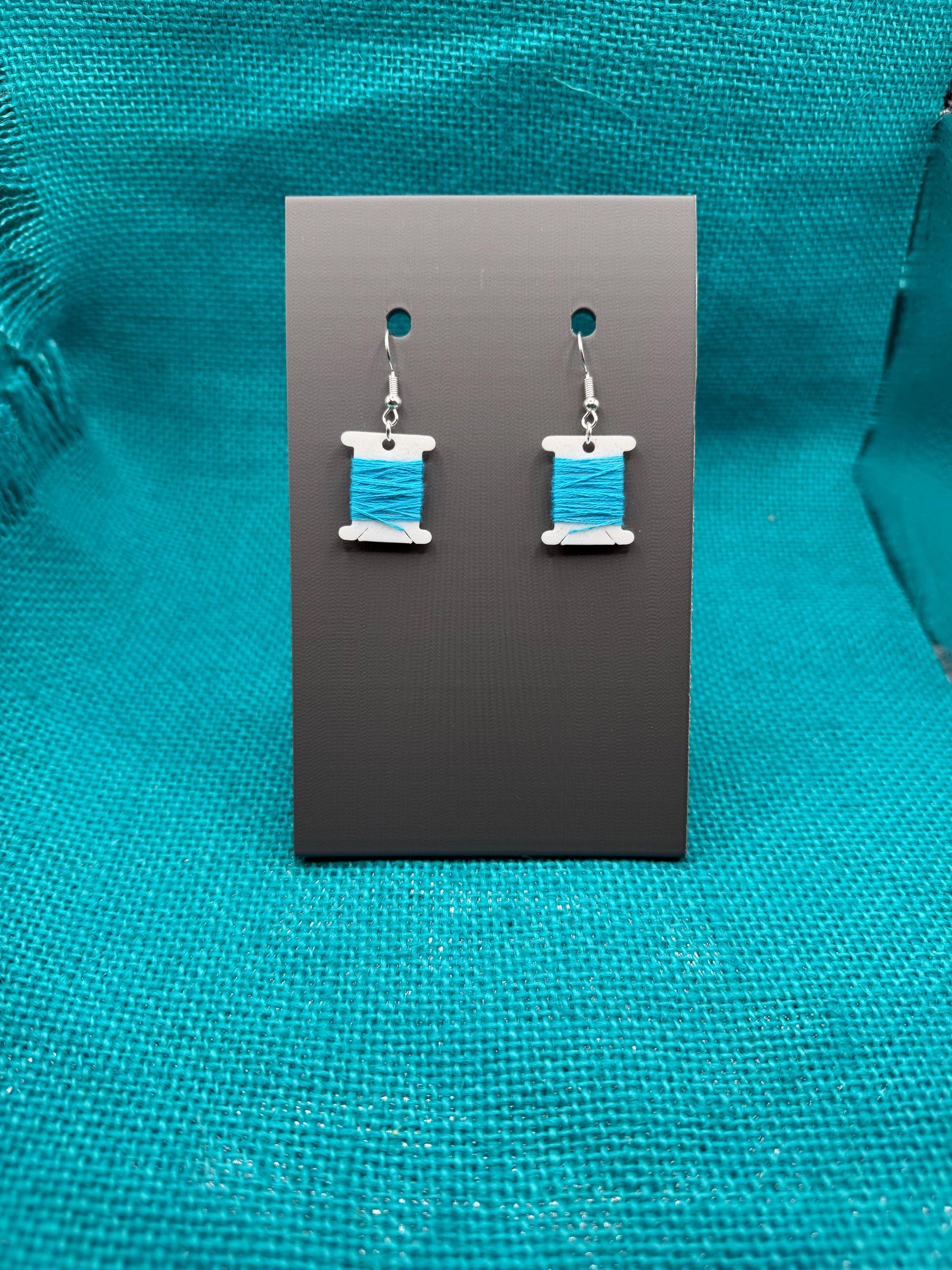 Thread Bobbin Earrings | Embroidery Floss Jewelry | Stitcher Gift | Custom Color Option