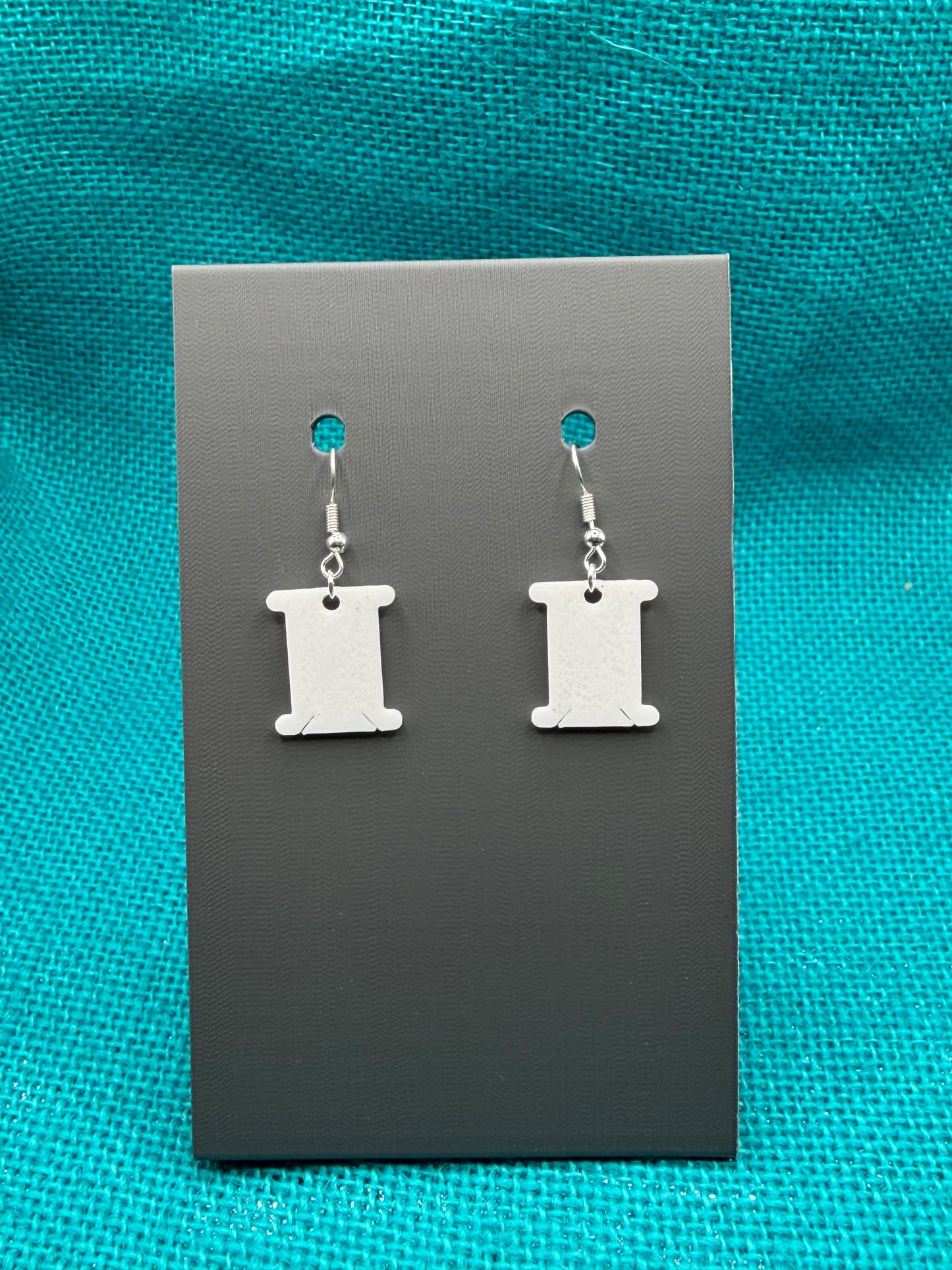 Thread Bobbin Earrings | Embroidery Floss Jewelry | Stitcher Gift | Custom Color Option
