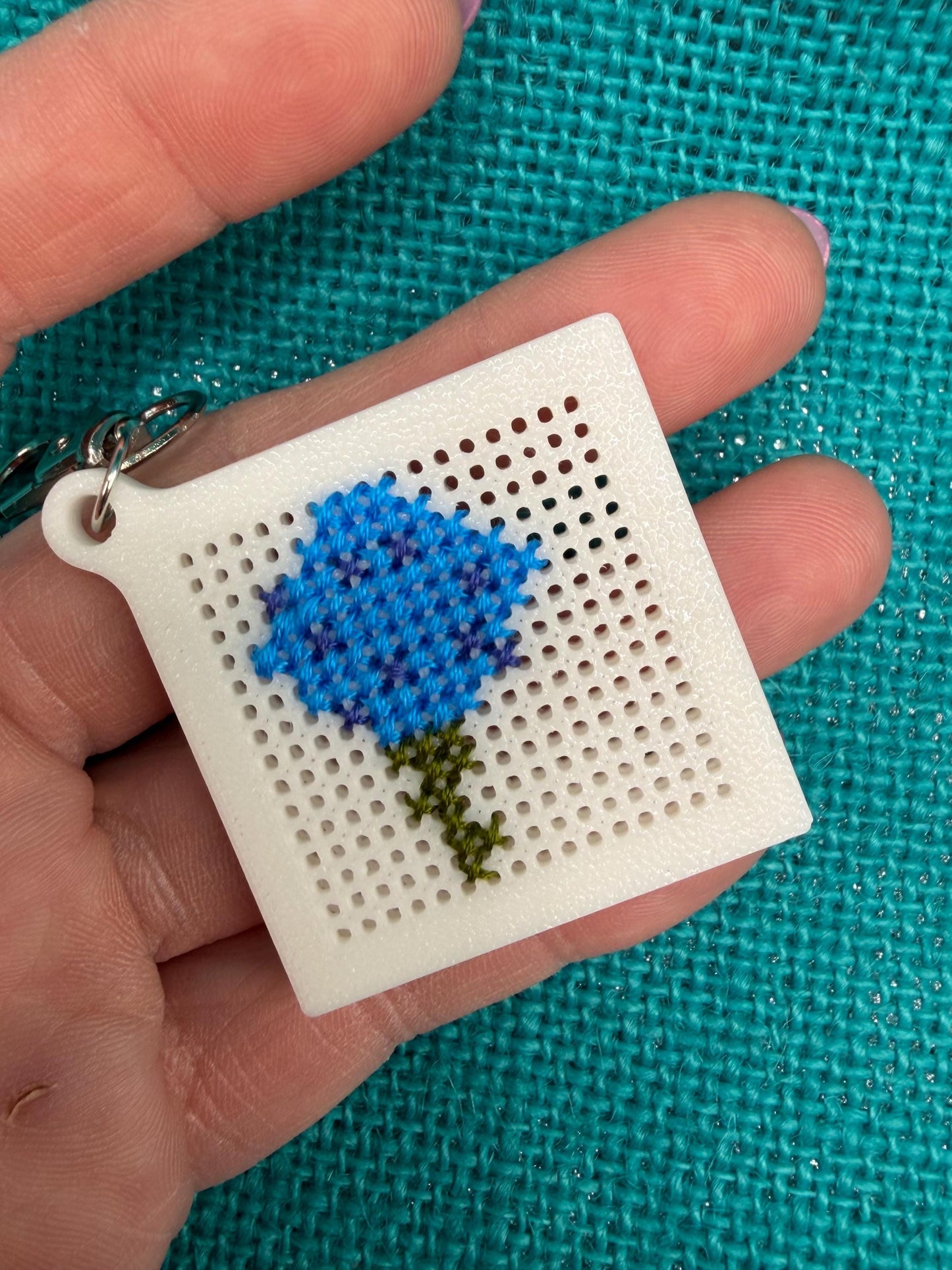 Mini Stitch Keychain Canvas | 3D Printed Cross Stitch Keychain | Portable Stitch Project | Beginner Friendly Stitching Gift