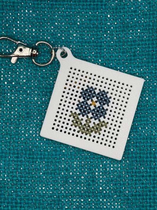 Mini Stitch Keychain Canvas | 3D Printed Cross Stitch Keychain | Portable Stitch Project | Beginner Friendly Stitching Gift