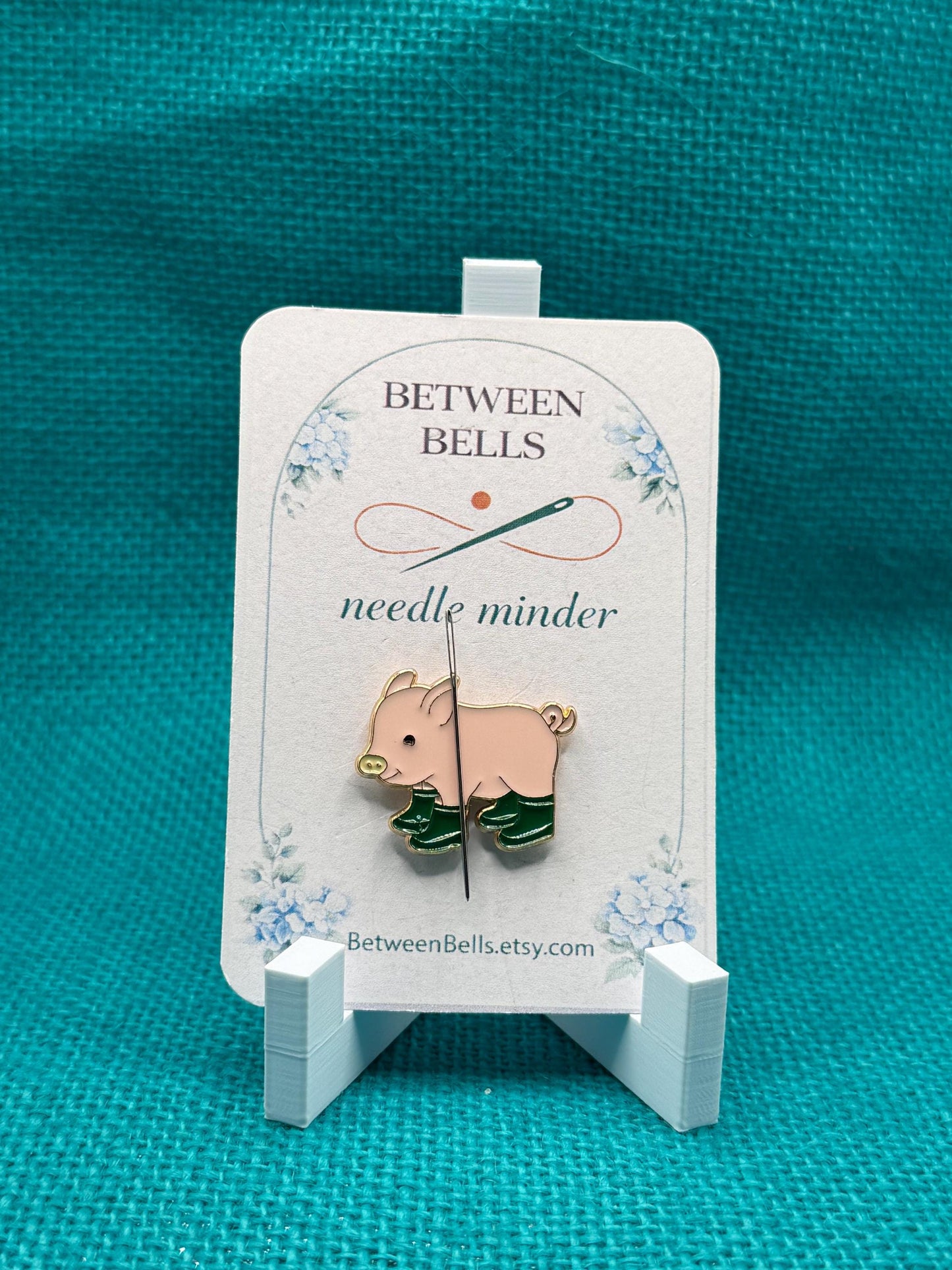 Pig in Boots Needle Minder | Cute Farm Animal Magnet | Rain Boots Pig Design | Farmhouse Gift | Cross Stitch Needle Holder