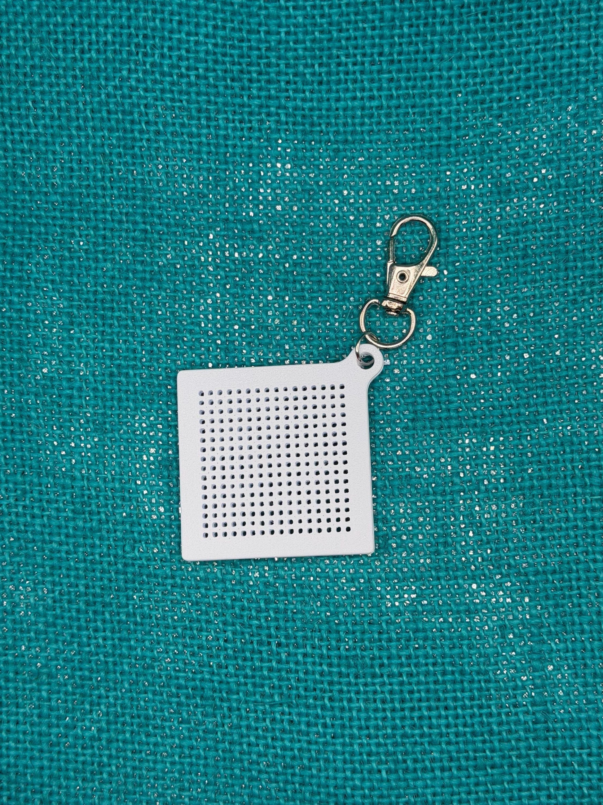 Mini Stitch Keychain Canvas | 3D Printed Cross Stitch Keychain | Portable Stitch Project | Beginner Friendly Stitching Gift
