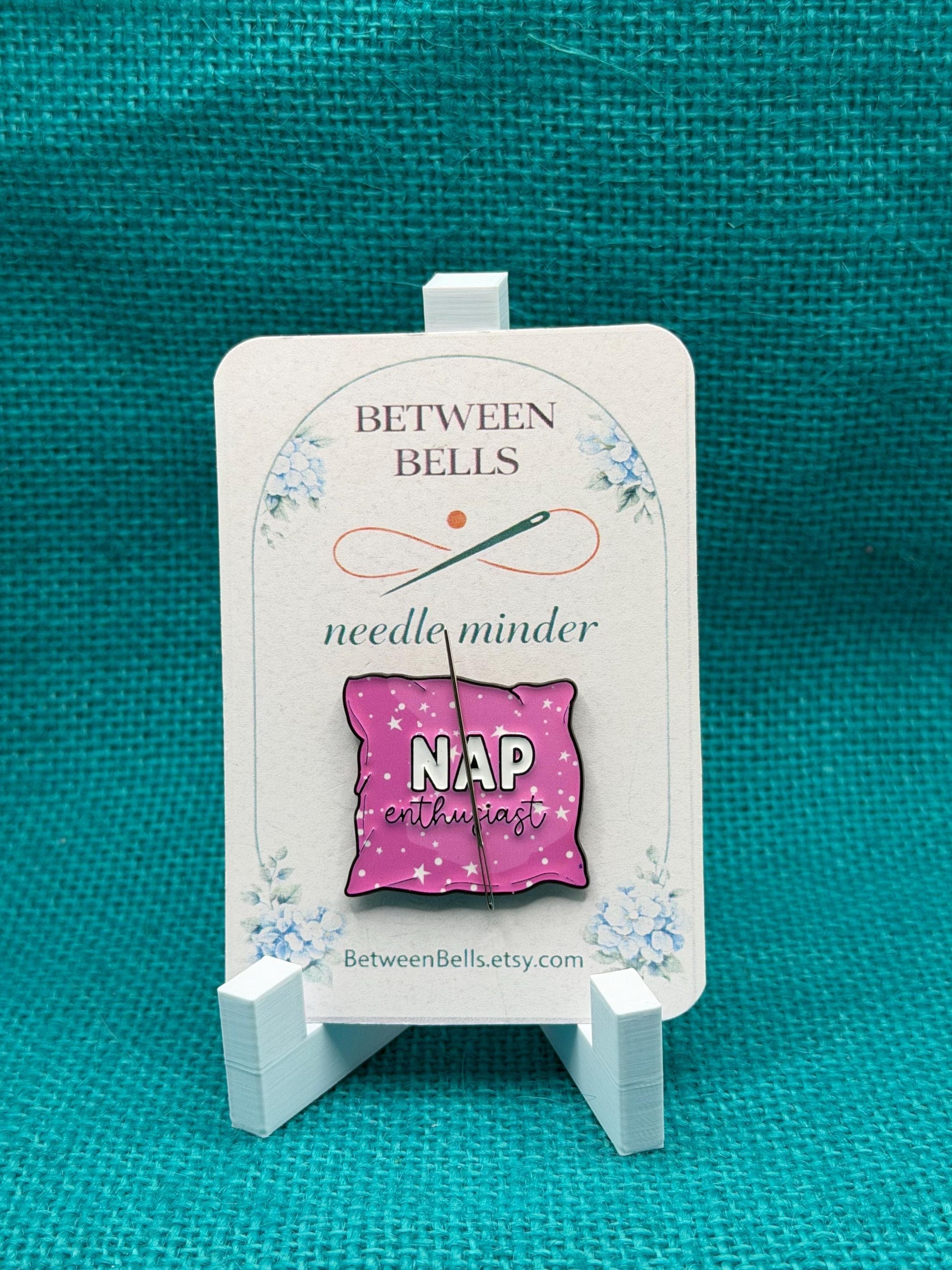 Nap Enthusiast Needle Minder | Funny Sleep Lover Magnet | Cozy Pink Pillow Design | Cross Stitch Needle Holder