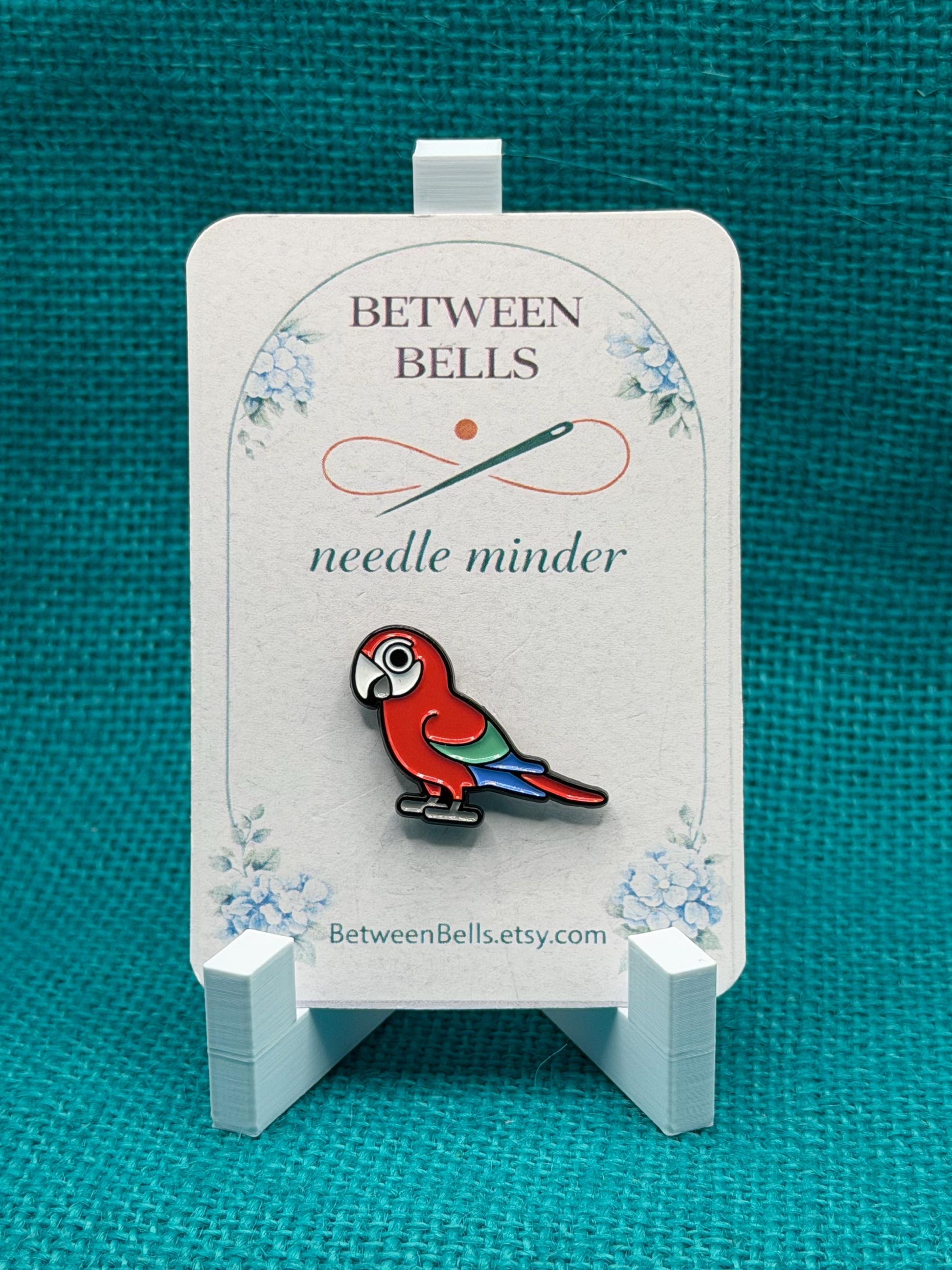 Scarlet Macaw Needle Minder | Red Parrot Magnet | Tropical Bird Lover Gift | Cross Stitch Needle Holder