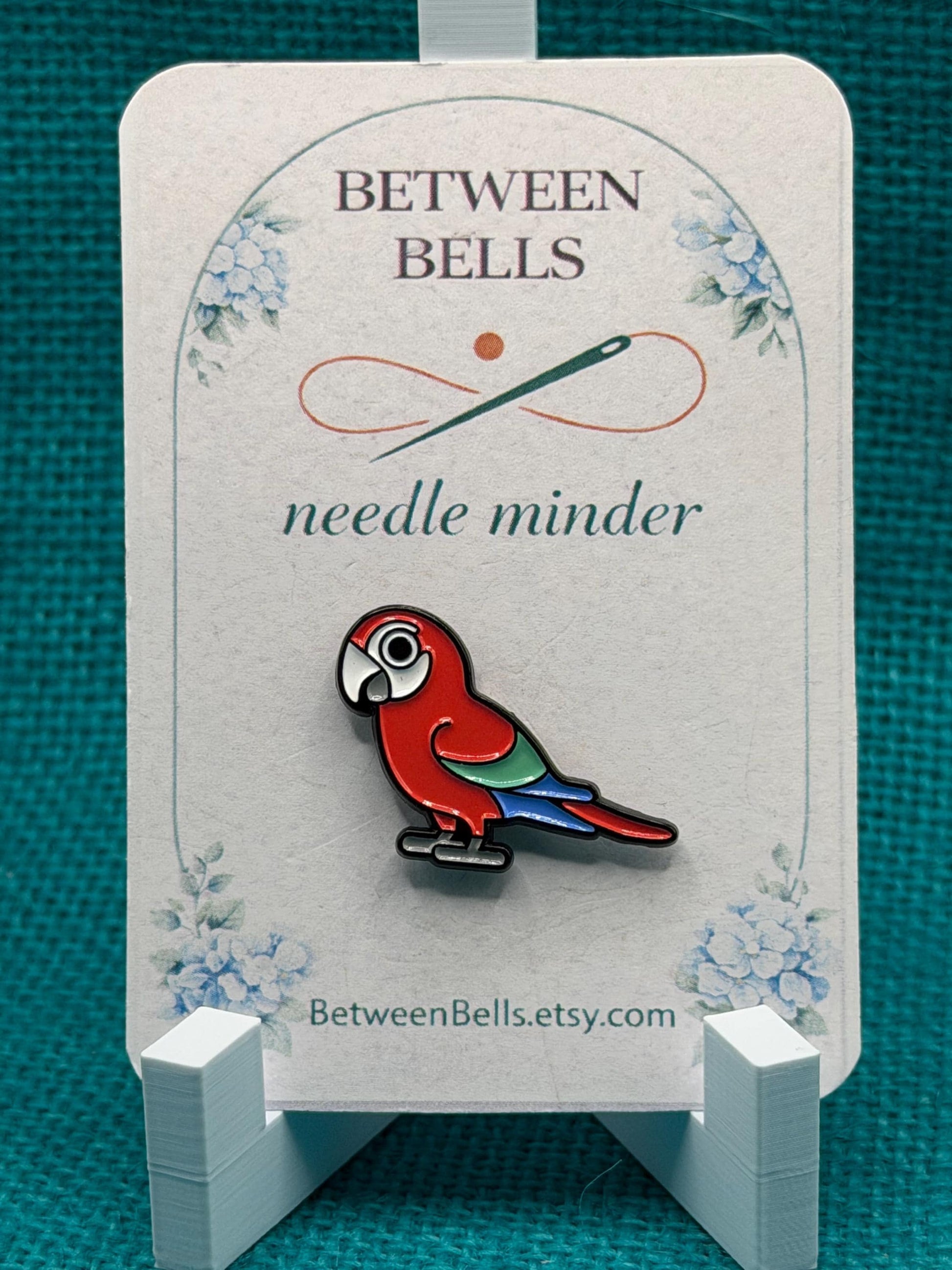 Scarlet Macaw Needle Minder | Red Parrot Magnet | Tropical Bird Lover Gift | Cross Stitch Needle Holder