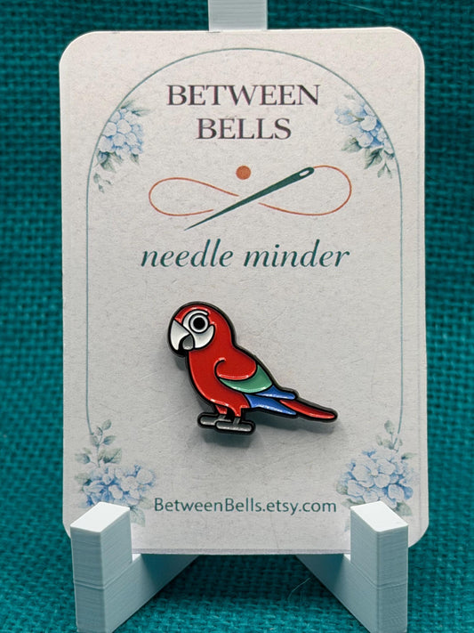 Scarlet Macaw Needle Minder | Red Parrot Magnet | Tropical Bird Lover Gift | Cross Stitch Needle Holder