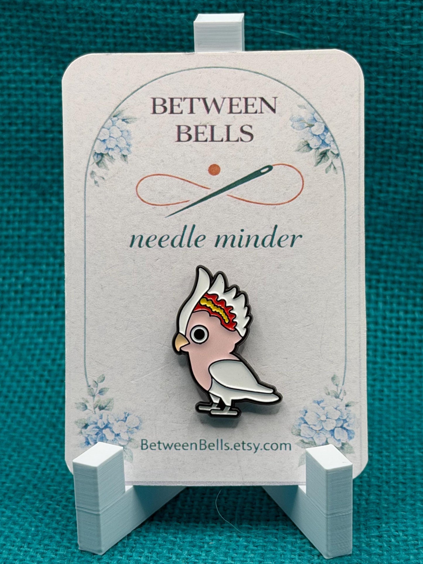 Major Mitchell's Cockatoo Needle Minder | Pink Cockatoo Magnet | Bird Lover Gift | Cross Stitch Needle Holder
