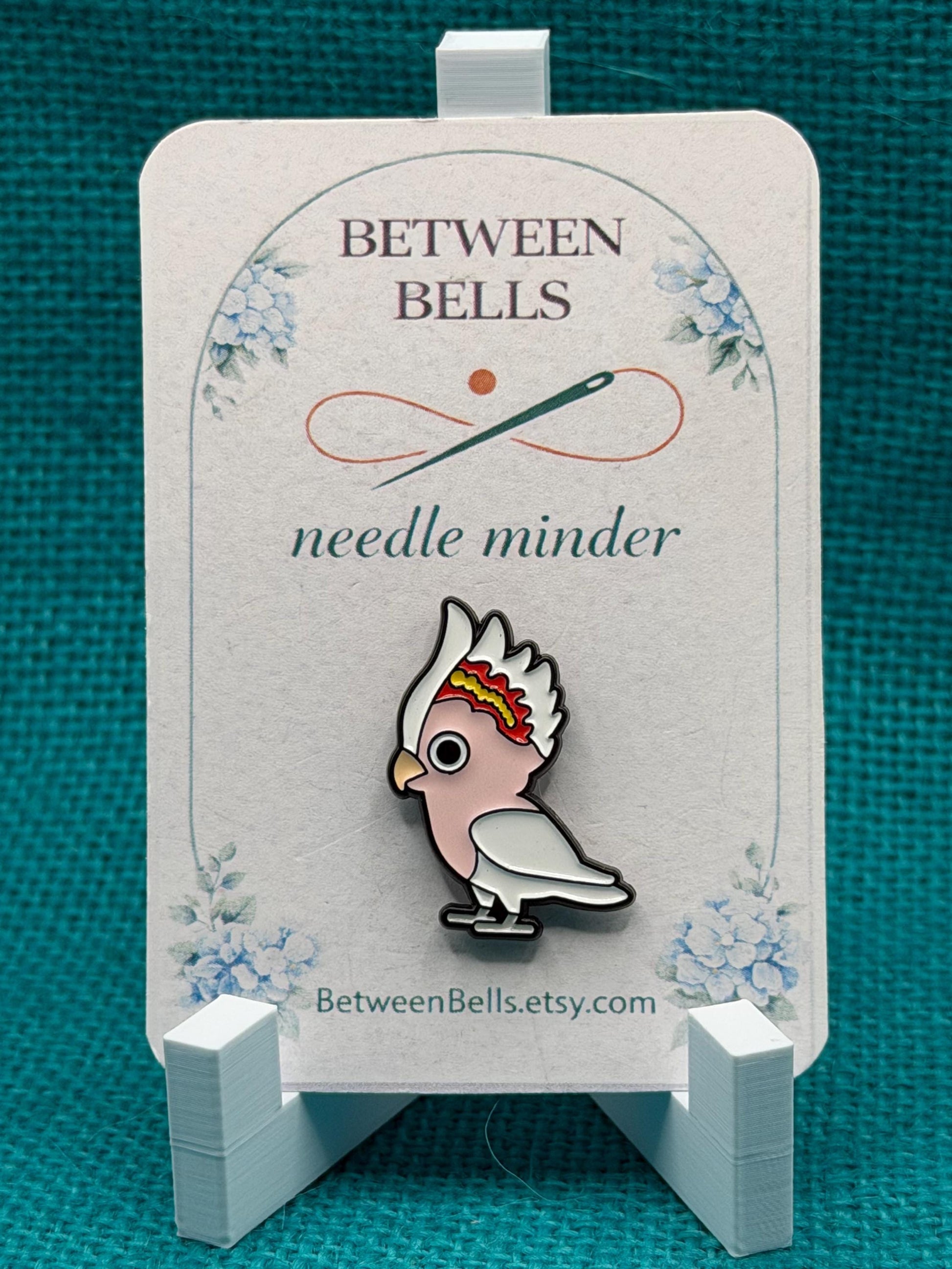 Major Mitchell's Cockatoo Needle Minder | Pink Cockatoo Magnet | Bird Lover Gift | Cross Stitch Needle Holder
