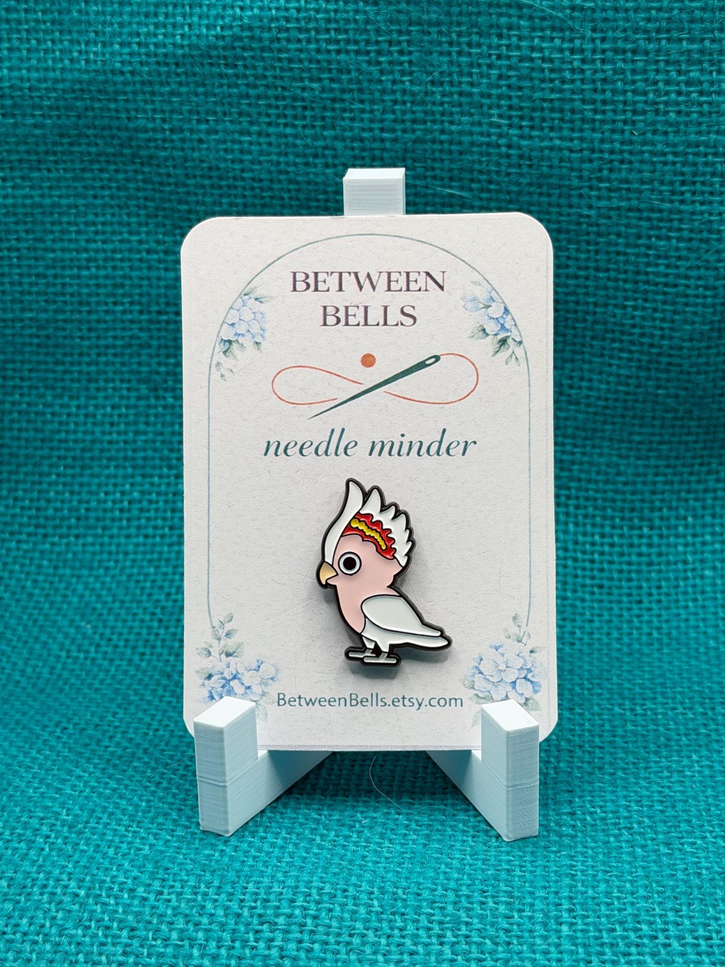 Major Mitchell's Cockatoo Needle Minder | Pink Cockatoo Magnet | Bird Lover Gift | Cross Stitch Needle Holder