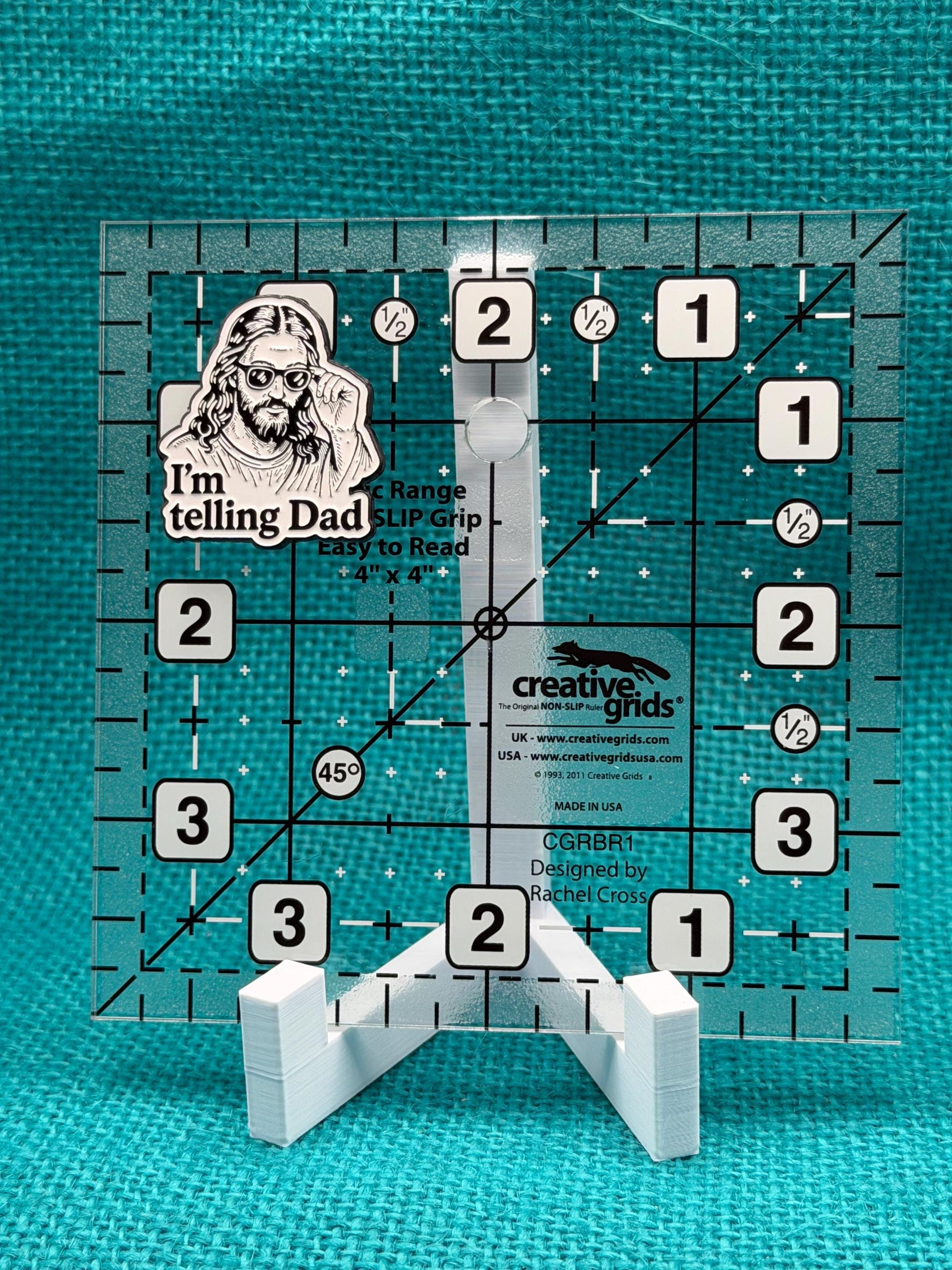 I'm Telling Dad Needle Minder | Christian Humor Magnet | Jesus Needle Minder | Faith-Based Cross Stitch Accessory