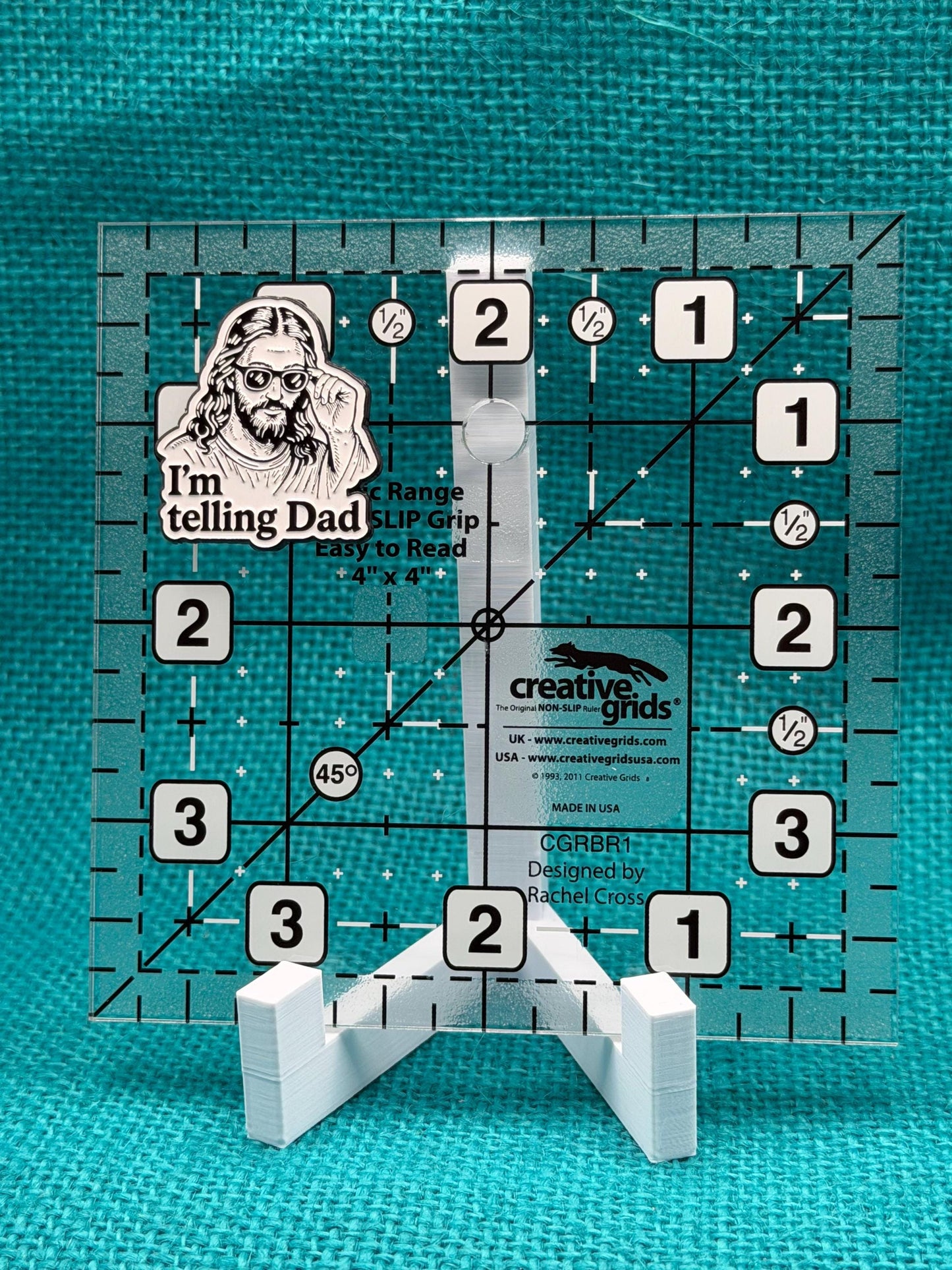 I'm Telling Dad Needle Minder | Christian Humor Magnet | Jesus Needle Minder | Faith-Based Cross Stitch Accessory