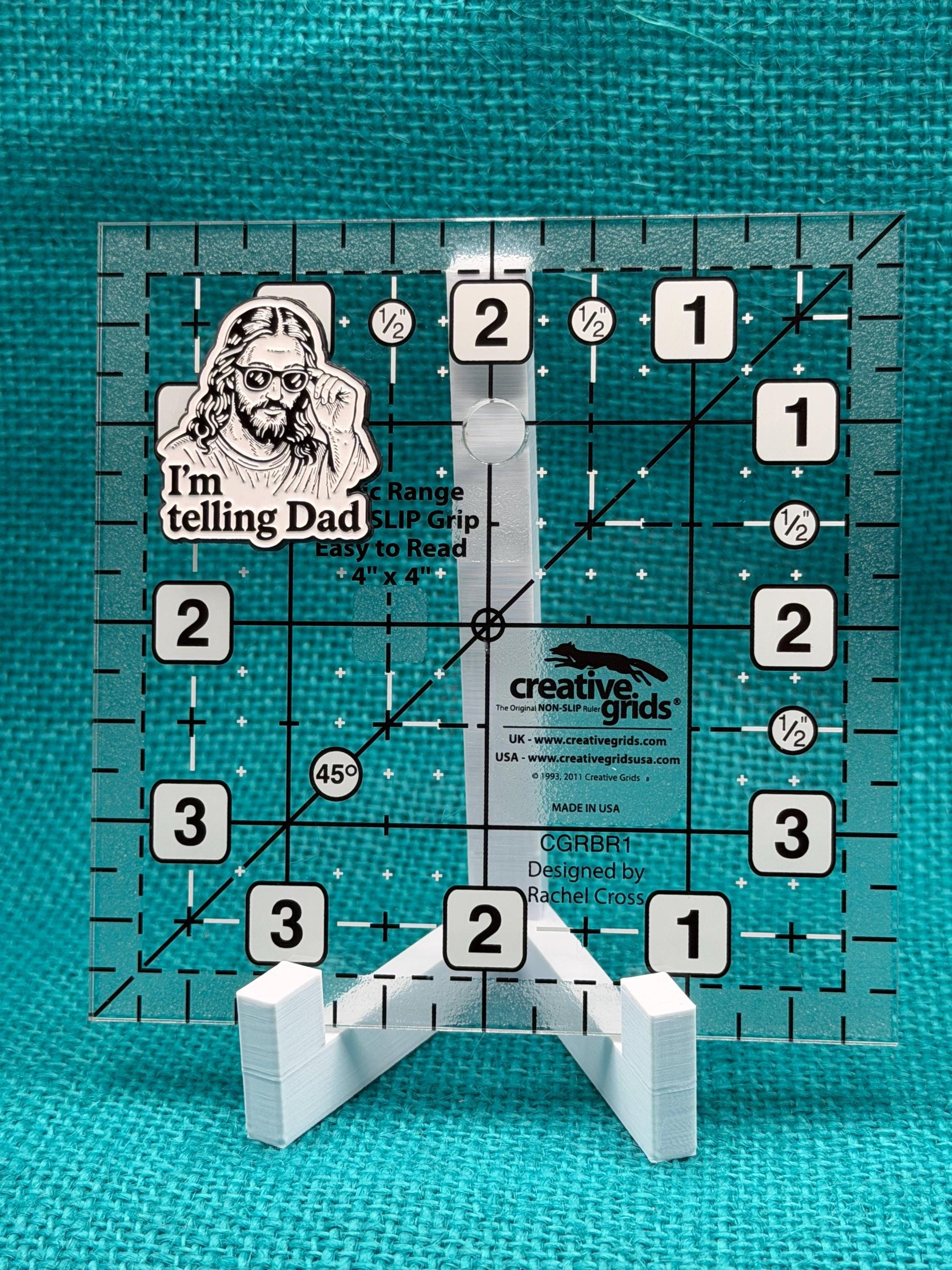 I'm Telling Dad Needle Minder | Christian Humor Magnet | Jesus Needle Minder | Faith-Based Cross Stitch Accessory