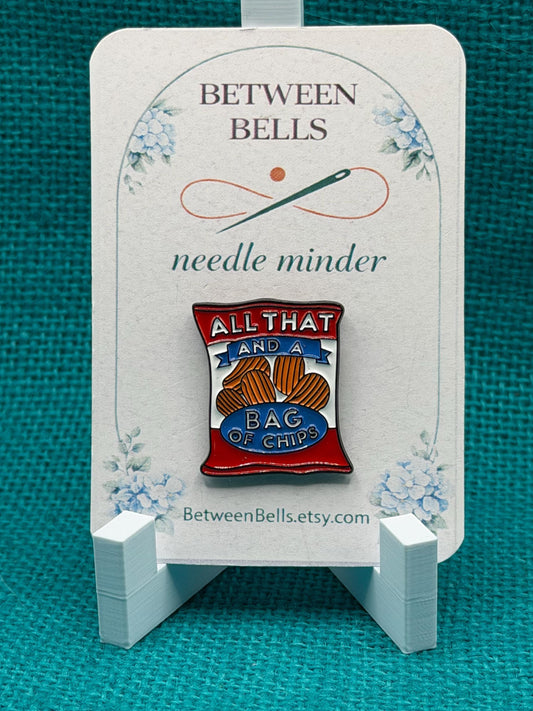 All That and a Bag of Chips Needle Minder | Funny 90s Nostalgia Magnet | Retro Humor Gift | Cross Stitch Needle Holder