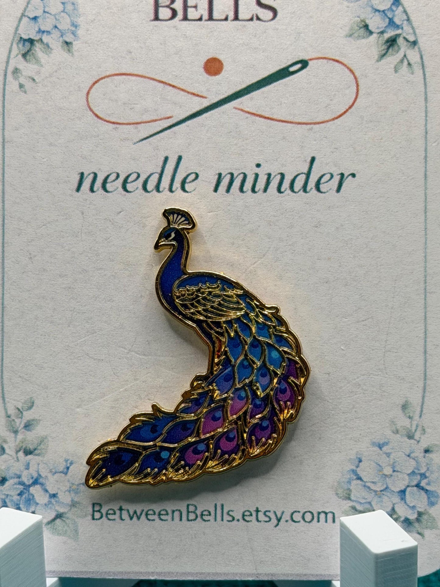 Peacock Needle Minder | Elegant Bird Magnet | Colorful Nature Lover Gift | Cross Stitch Needle Holder