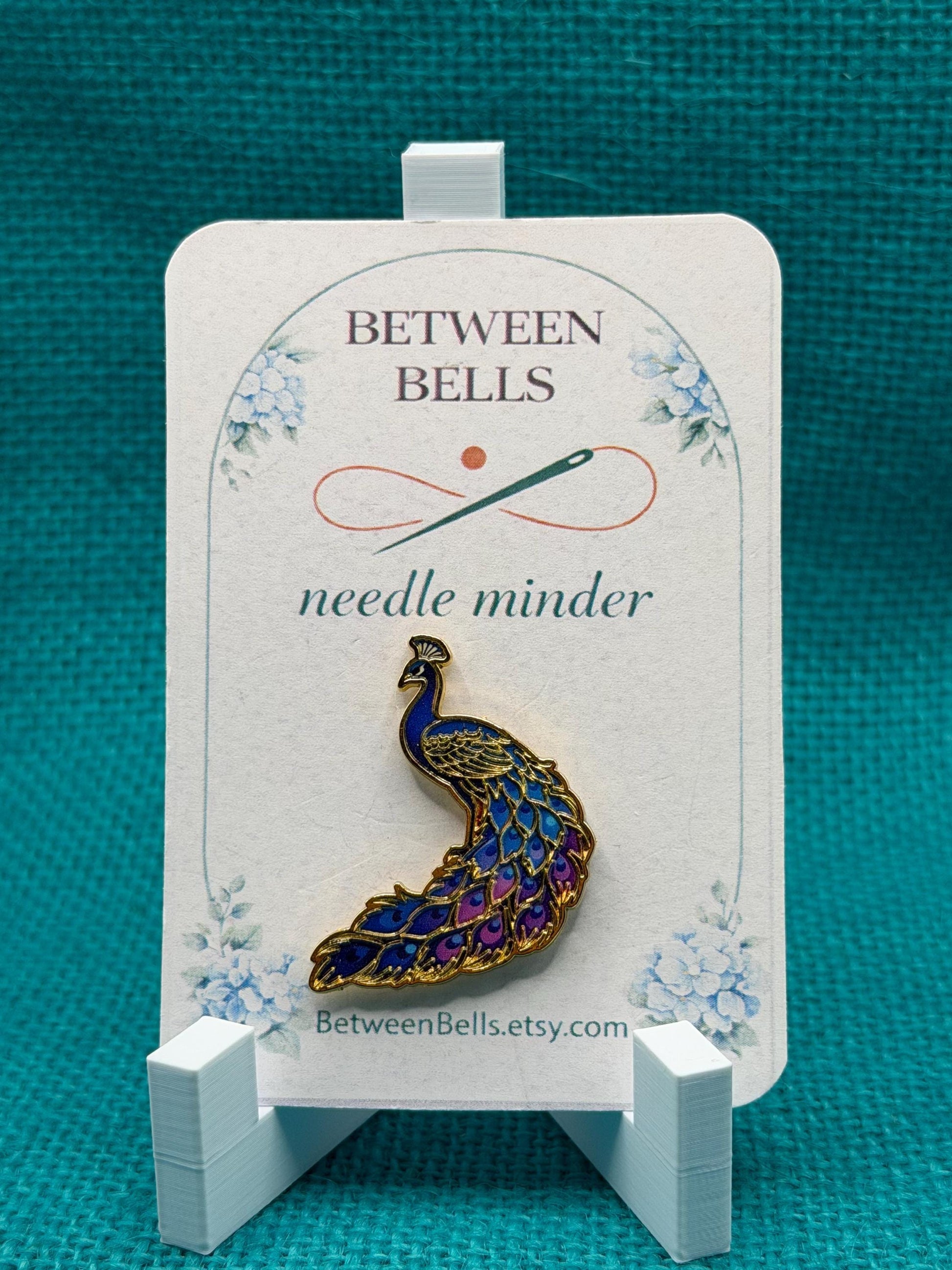 Peacock Needle Minder | Elegant Bird Magnet | Colorful Nature Lover Gift | Cross Stitch Needle Holder