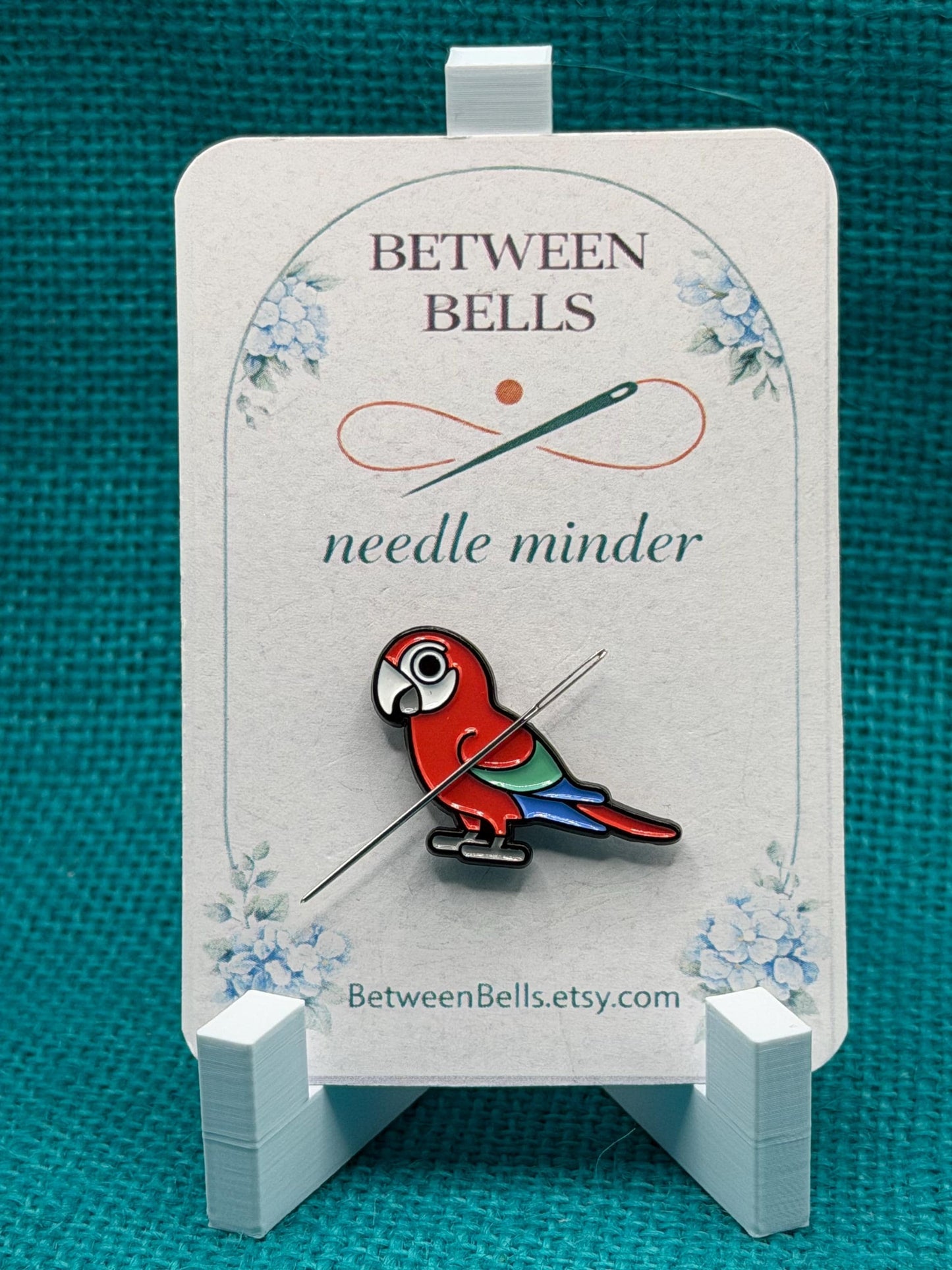 Scarlet Macaw Needle Minder | Red Parrot Magnet | Tropical Bird Lover Gift | Cross Stitch Needle Holder
