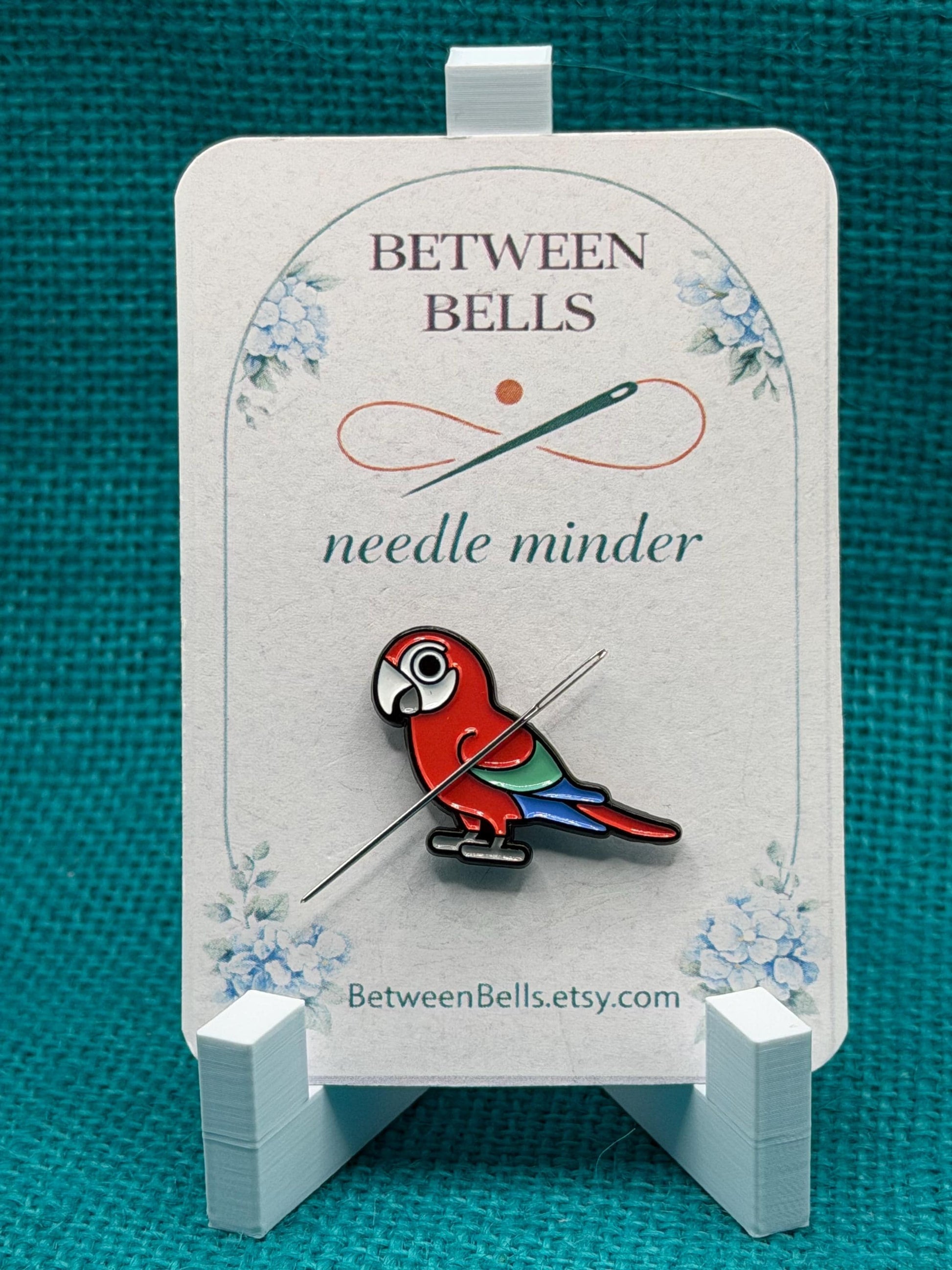 Scarlet Macaw Needle Minder | Red Parrot Magnet | Tropical Bird Lover Gift | Cross Stitch Needle Holder