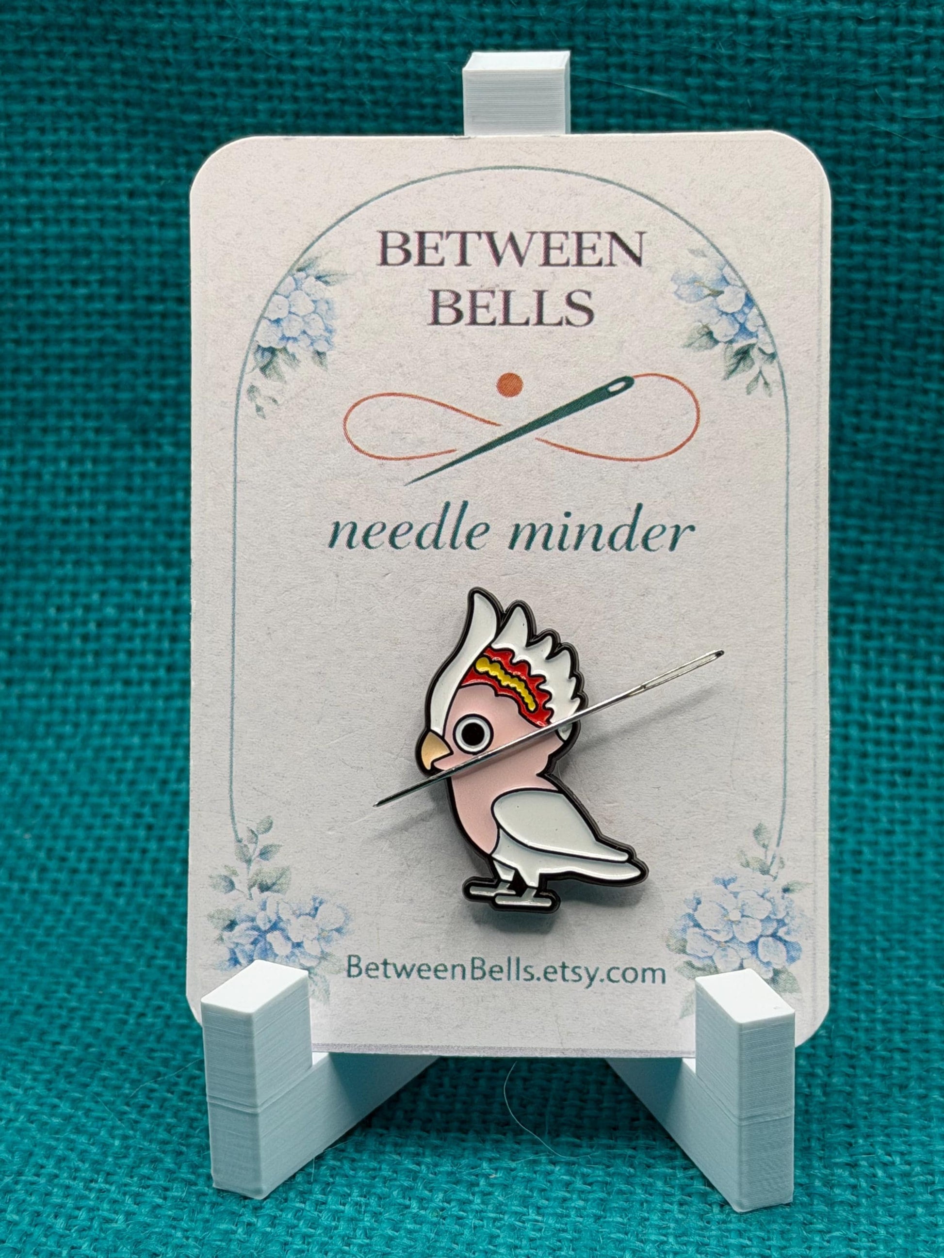 Major Mitchell's Cockatoo Needle Minder | Pink Cockatoo Magnet | Bird Lover Gift | Cross Stitch Needle Holder