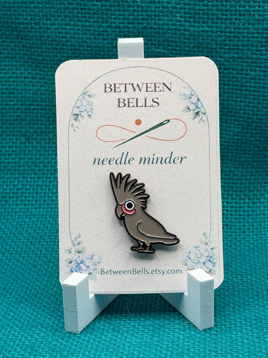 Black Palm Cockatoo Needle Minder | Exotic Bird Magnet | Parrot Lover Gift | Cross Stitch Needle Holder