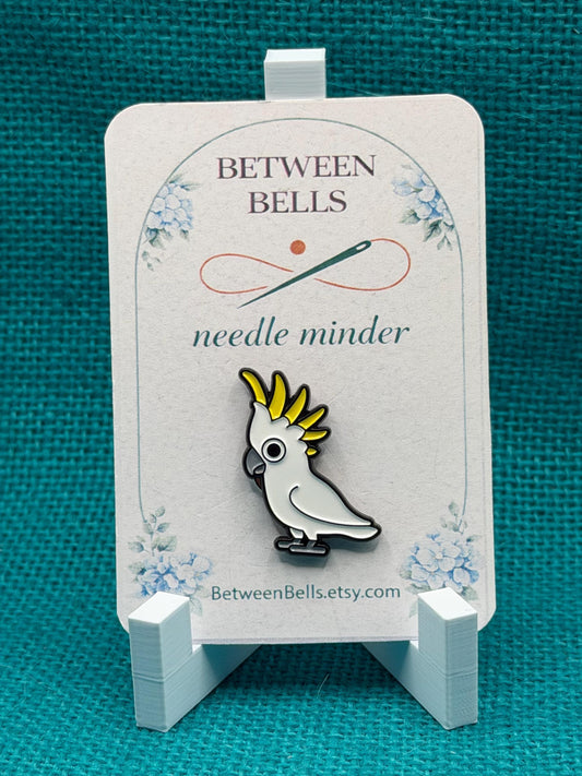 Sulphur-Crested Cockatoo Needle Minder | White Parrot Magnet | Tropical Bird Lover Gift | Cross Stitch Needle Holder