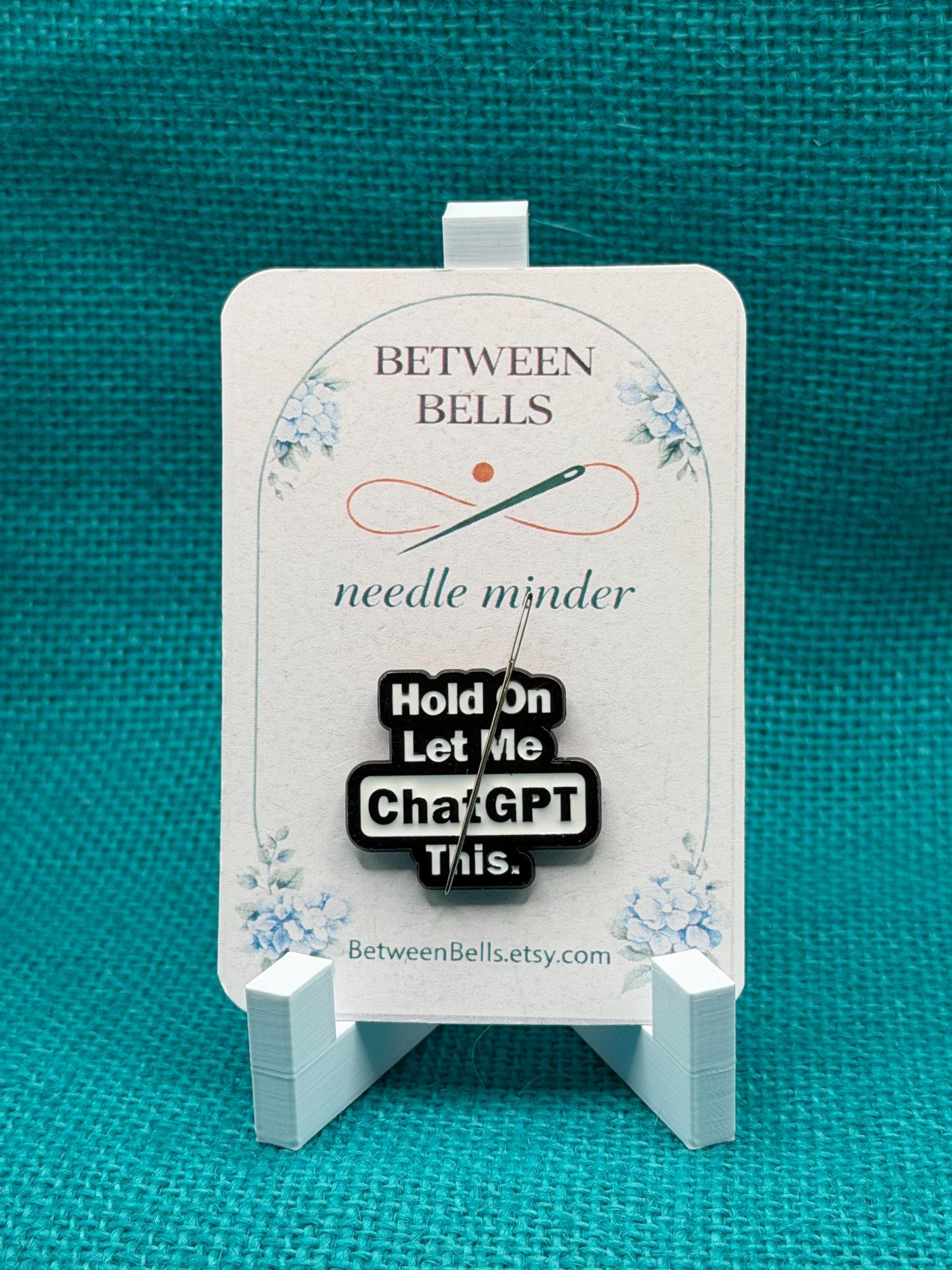 Hold On Let Me ChatGPT This Needle Minder | Funny AI Humor Magnet | Tech Lover Gift | Cross Stitch Needle Holder