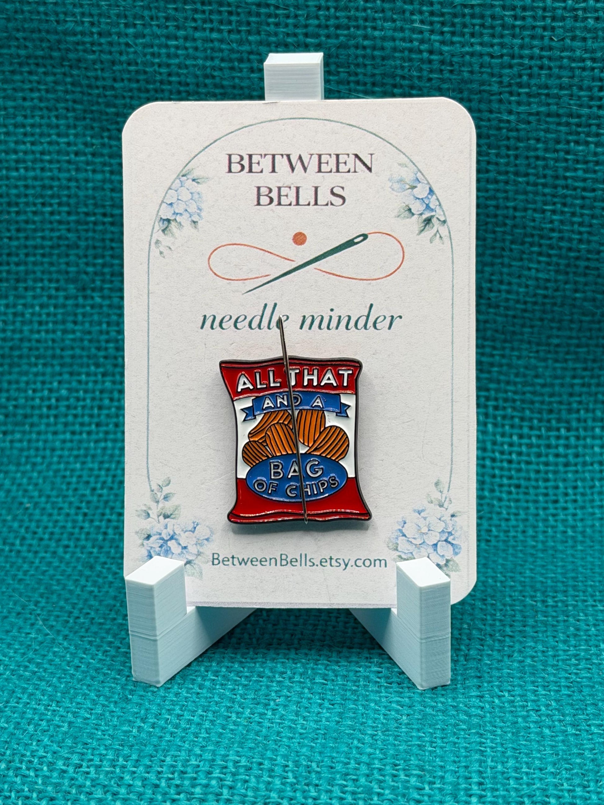 All That and a Bag of Chips Needle Minder | Funny 90s Nostalgia Magnet | Retro Humor Gift | Cross Stitch Needle Holder