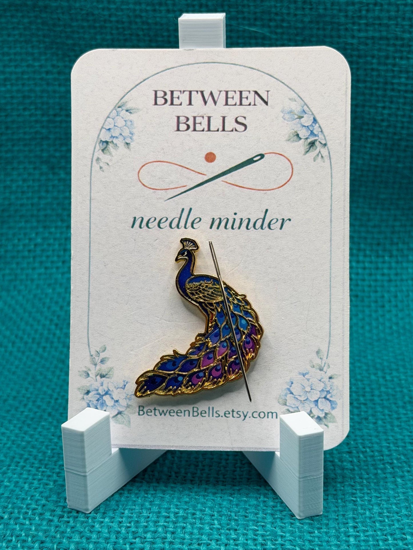 Peacock Needle Minder | Elegant Bird Magnet | Colorful Nature Lover Gift | Cross Stitch Needle Holder