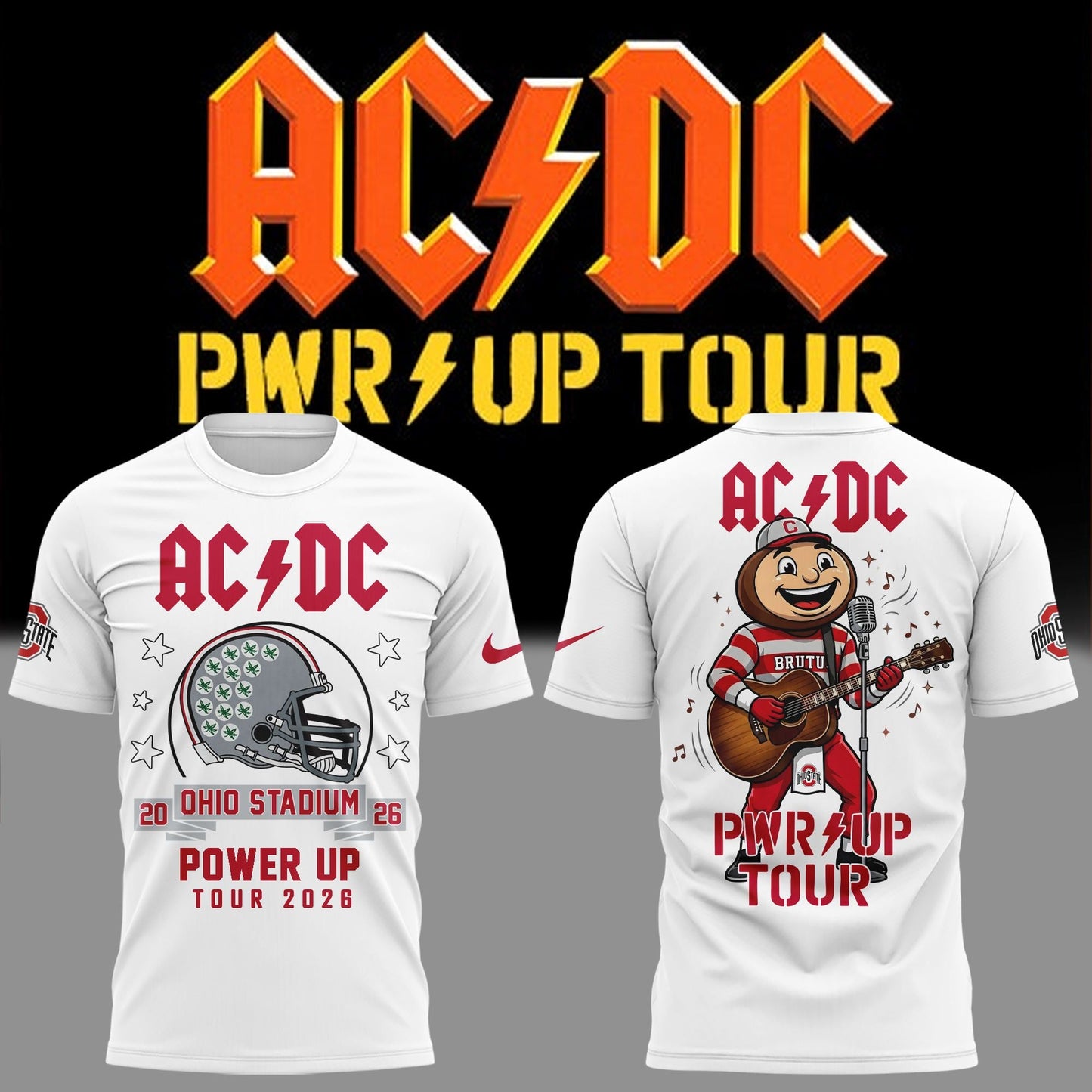 Special Tshirt AC/DC x Ohio State Buckeyes Football - Power Up Tour 2026 T-Shirt