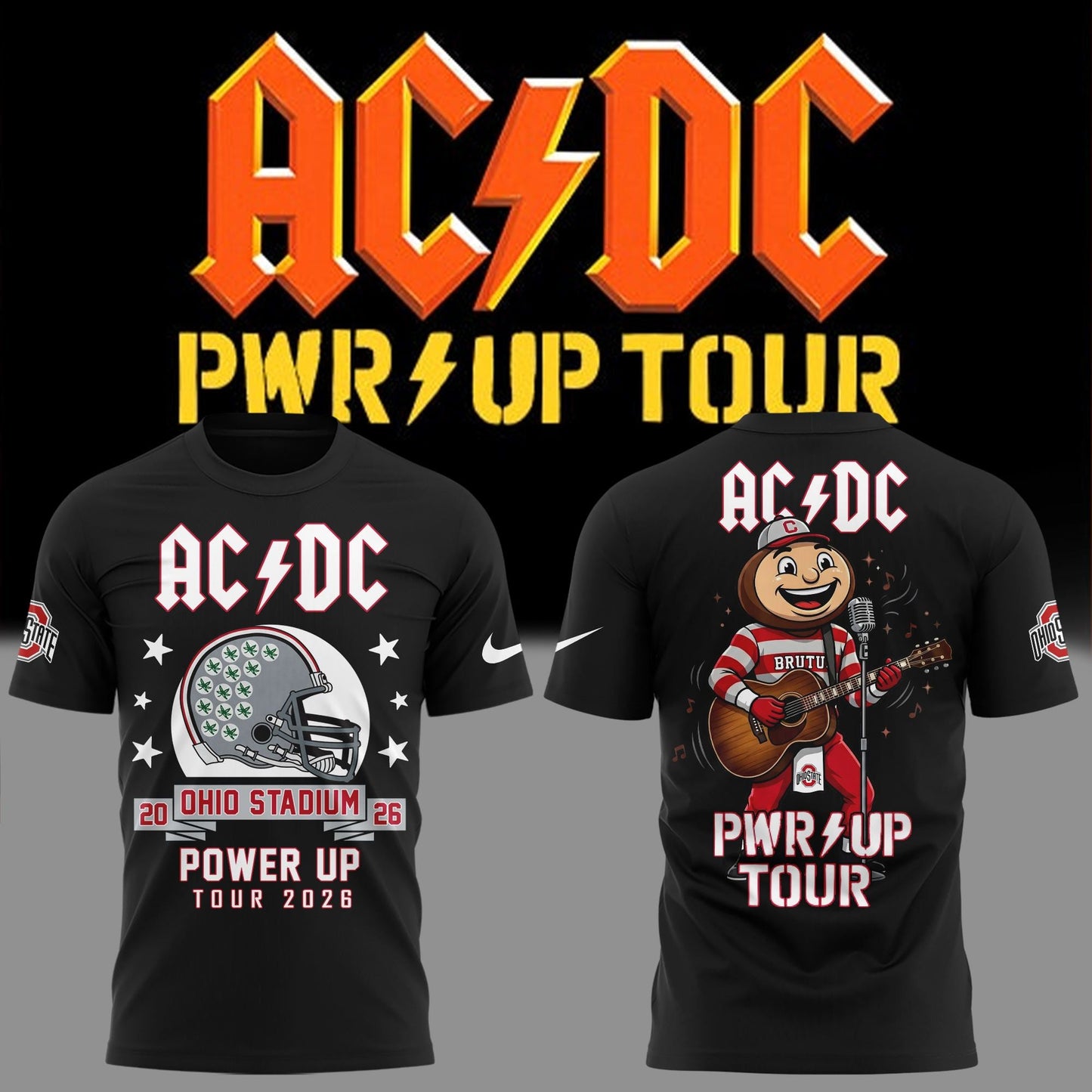 Limited Tshirt AC/DC x Ohio State Buckeyes Football - Power Up Tour 2026 T-Shirt